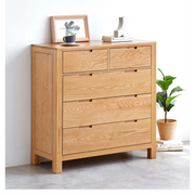 Solidwood Norway Chest of 5 drawers, 95x40CM, Natural Wood