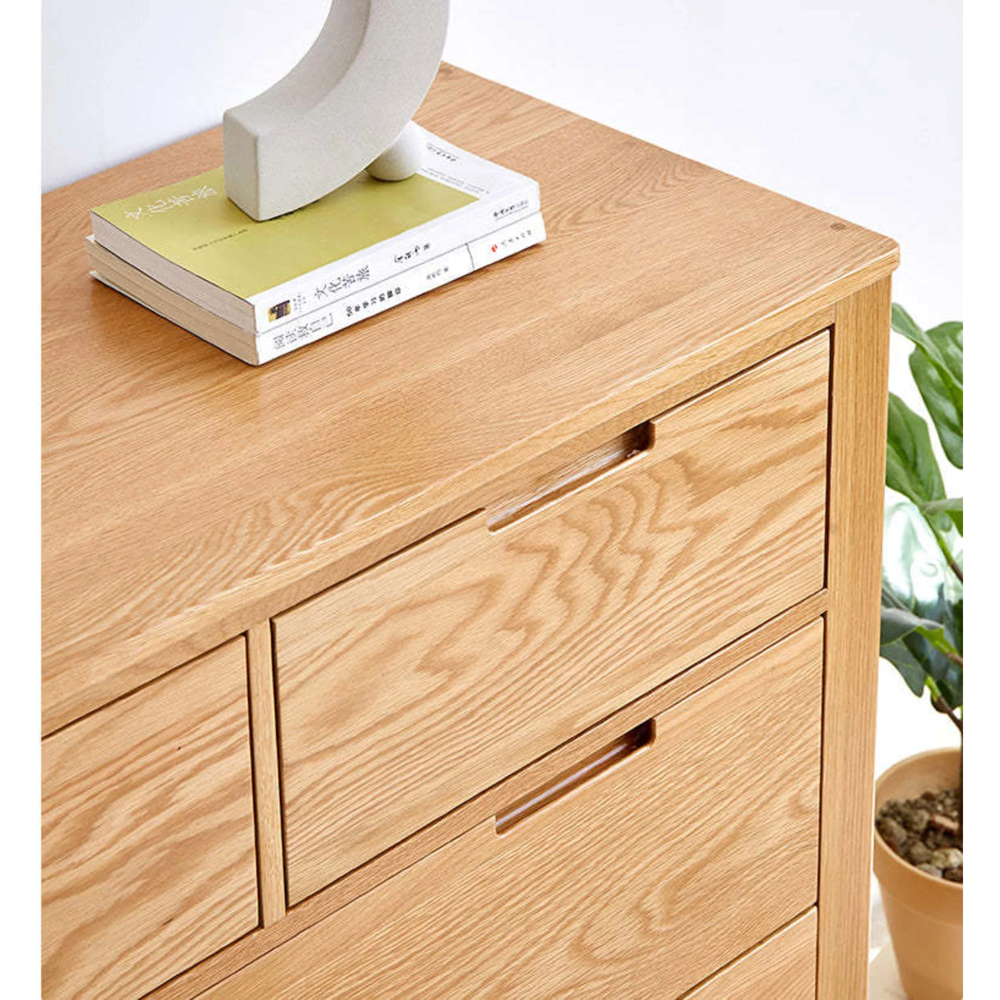 Solidwood Norway Chest of 5 drawers, 95x40CM, Natural Wood