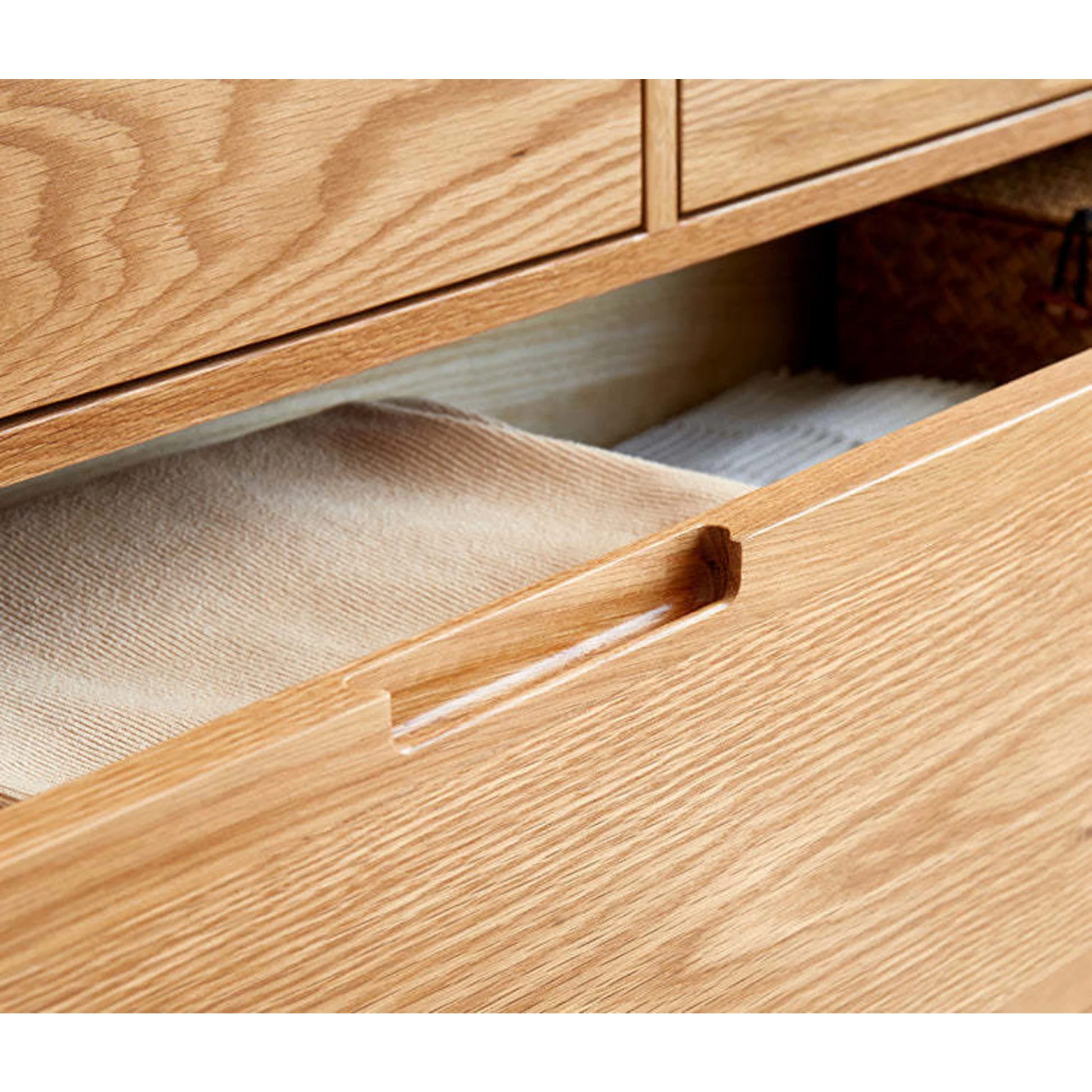 Solidwood Norway Chest of 5 drawers, 95x40CM, Natural Wood