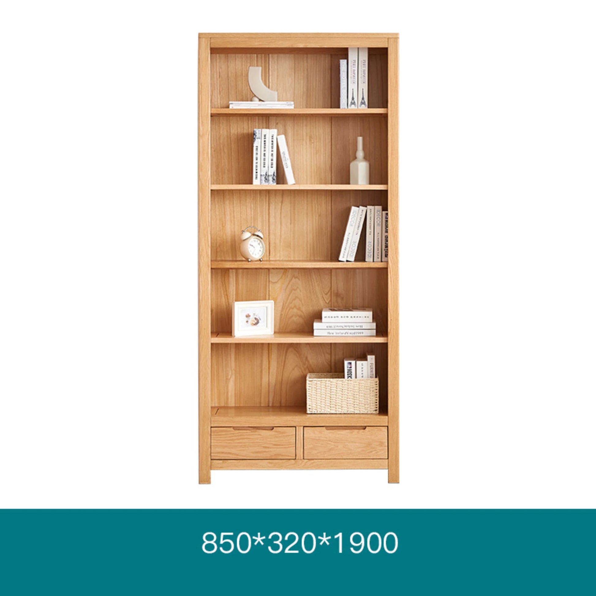 Solidwood Norway Bookcase, 85x32CM, Natural Wood