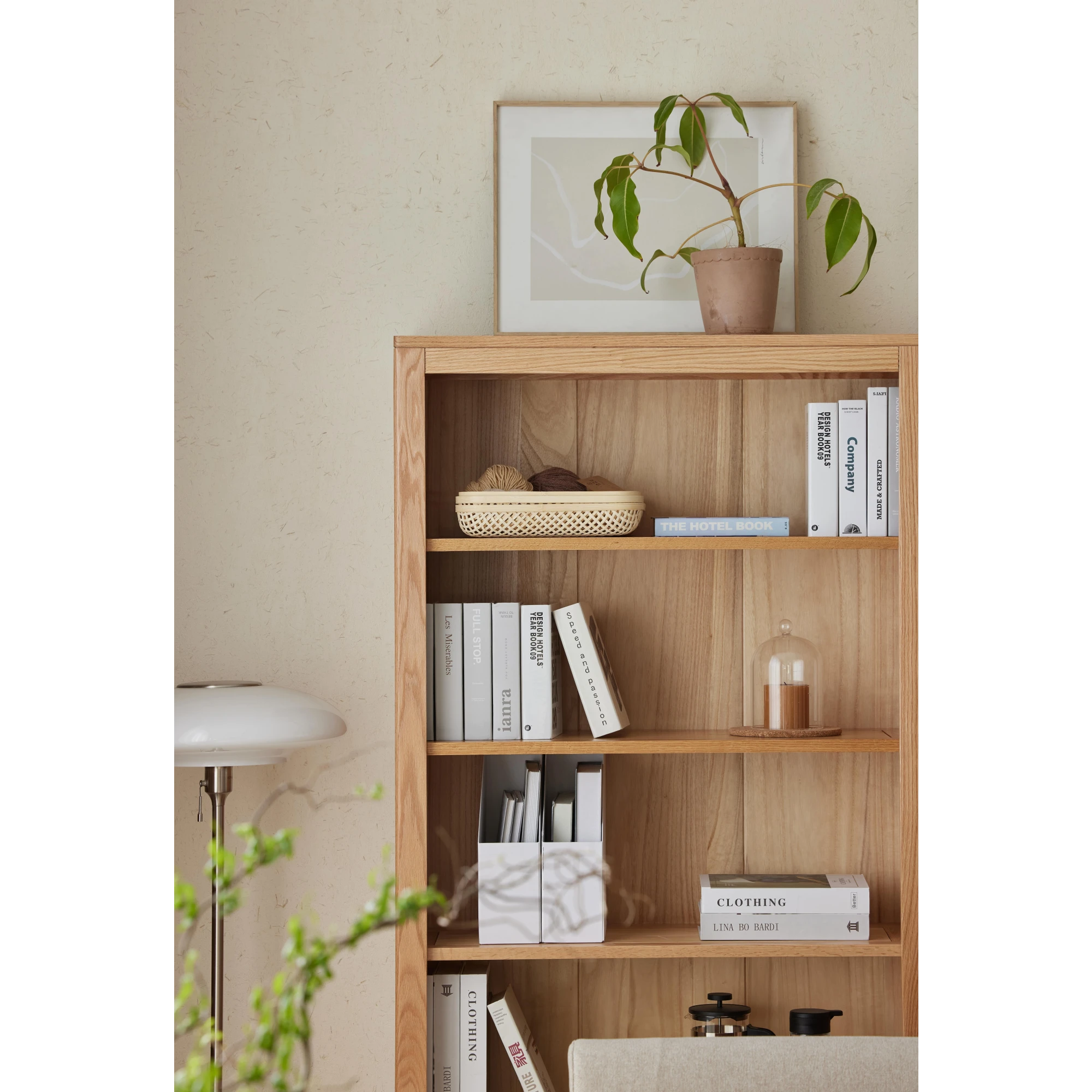 Solidwood Norway Bookcase, 85x32CM, Natural Wood