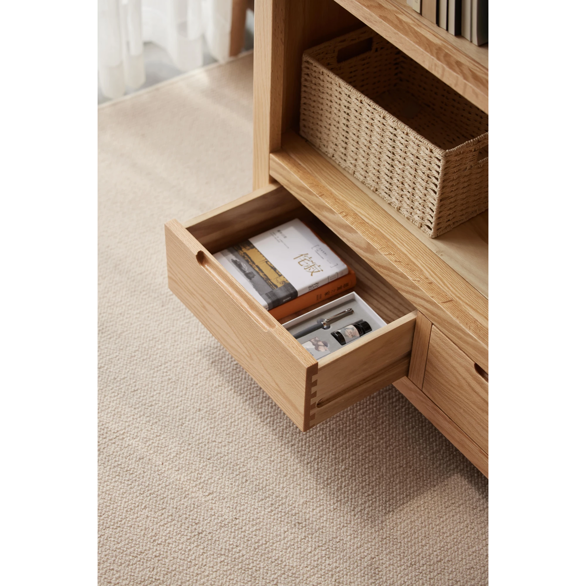 Solidwood Norway Bookcase, 85x32CM, Natural Wood