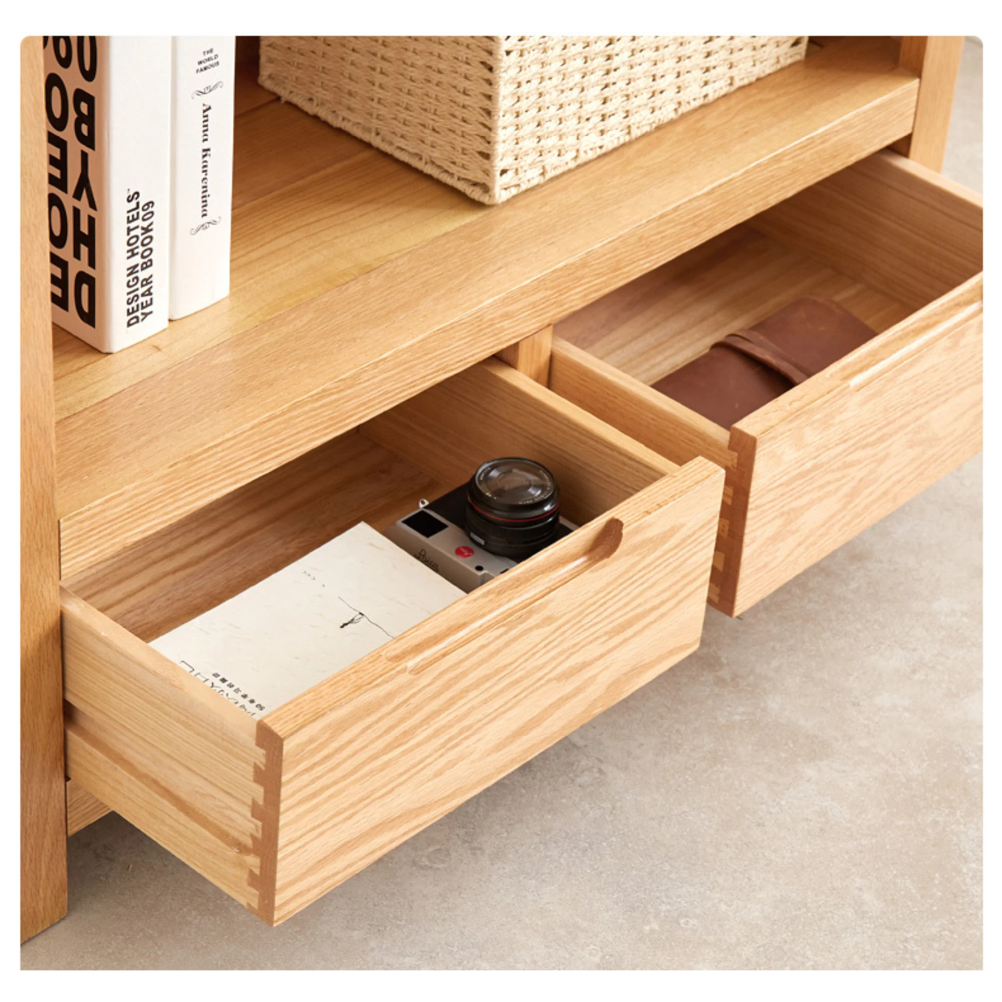 Solidwood Norway Bookcase, 85x32CM, Natural Wood