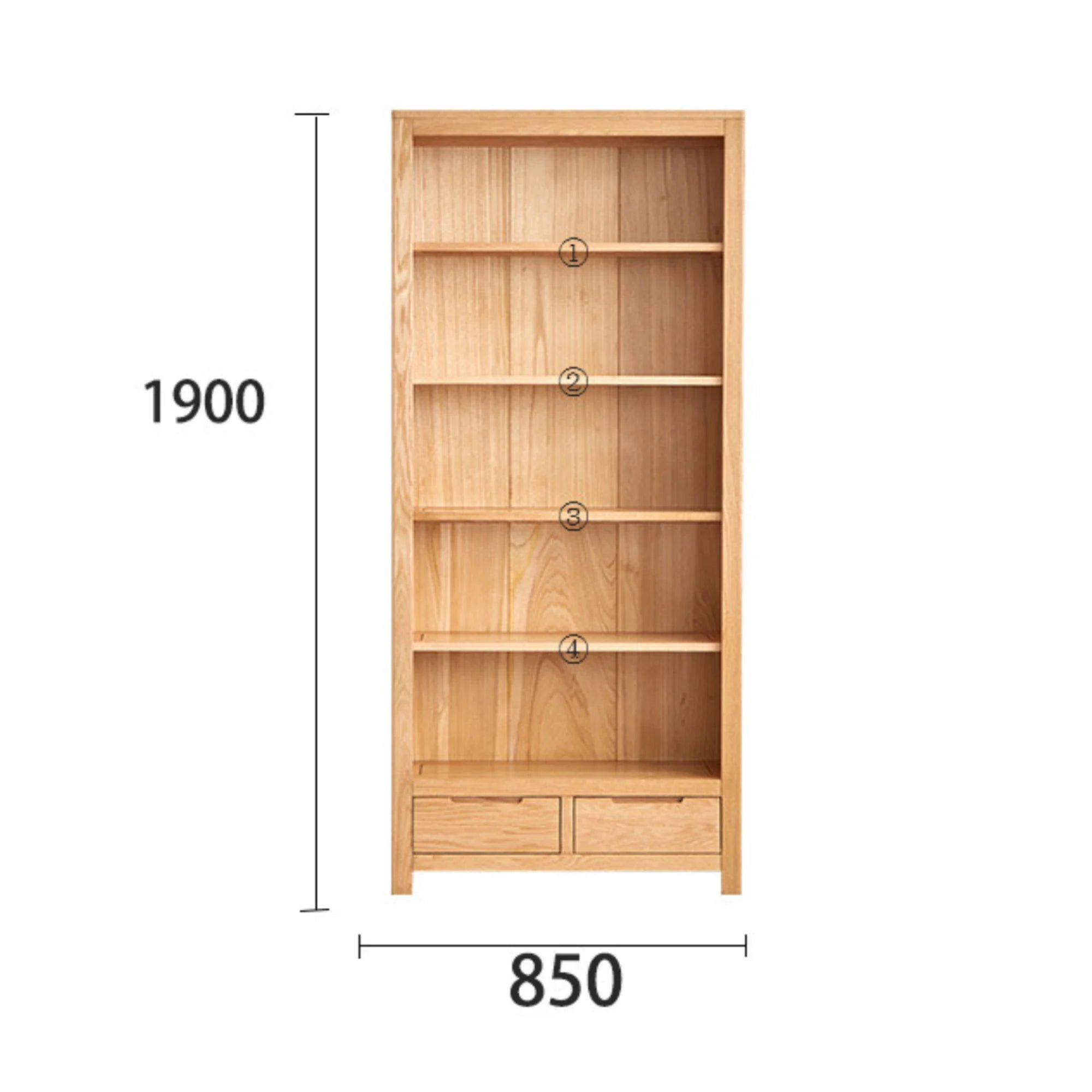 Solidwood Norway Bookcase, 85x32CM, Natural Wood
