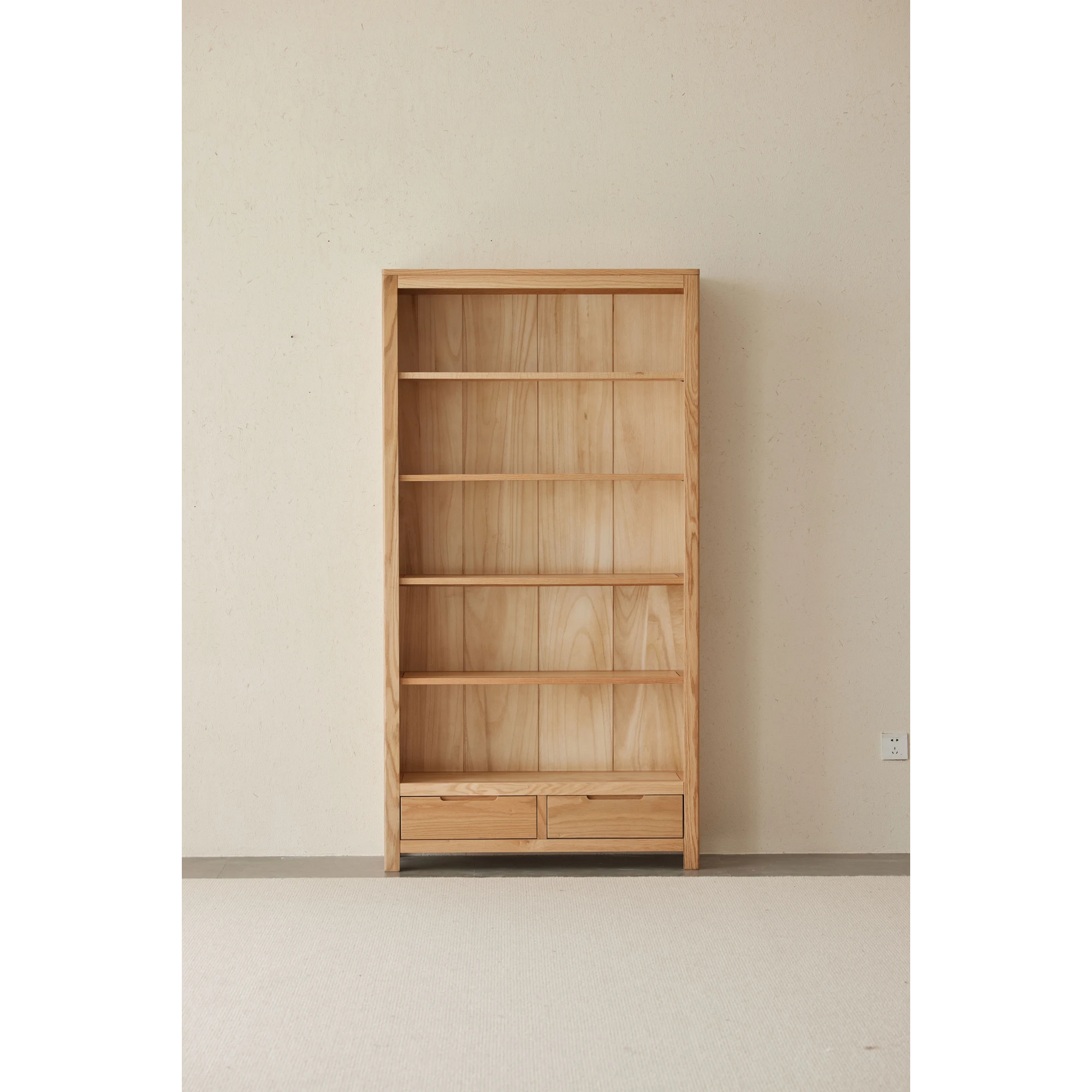 Solidwood Norway Bookcase, 100x32CM, Natural Wood