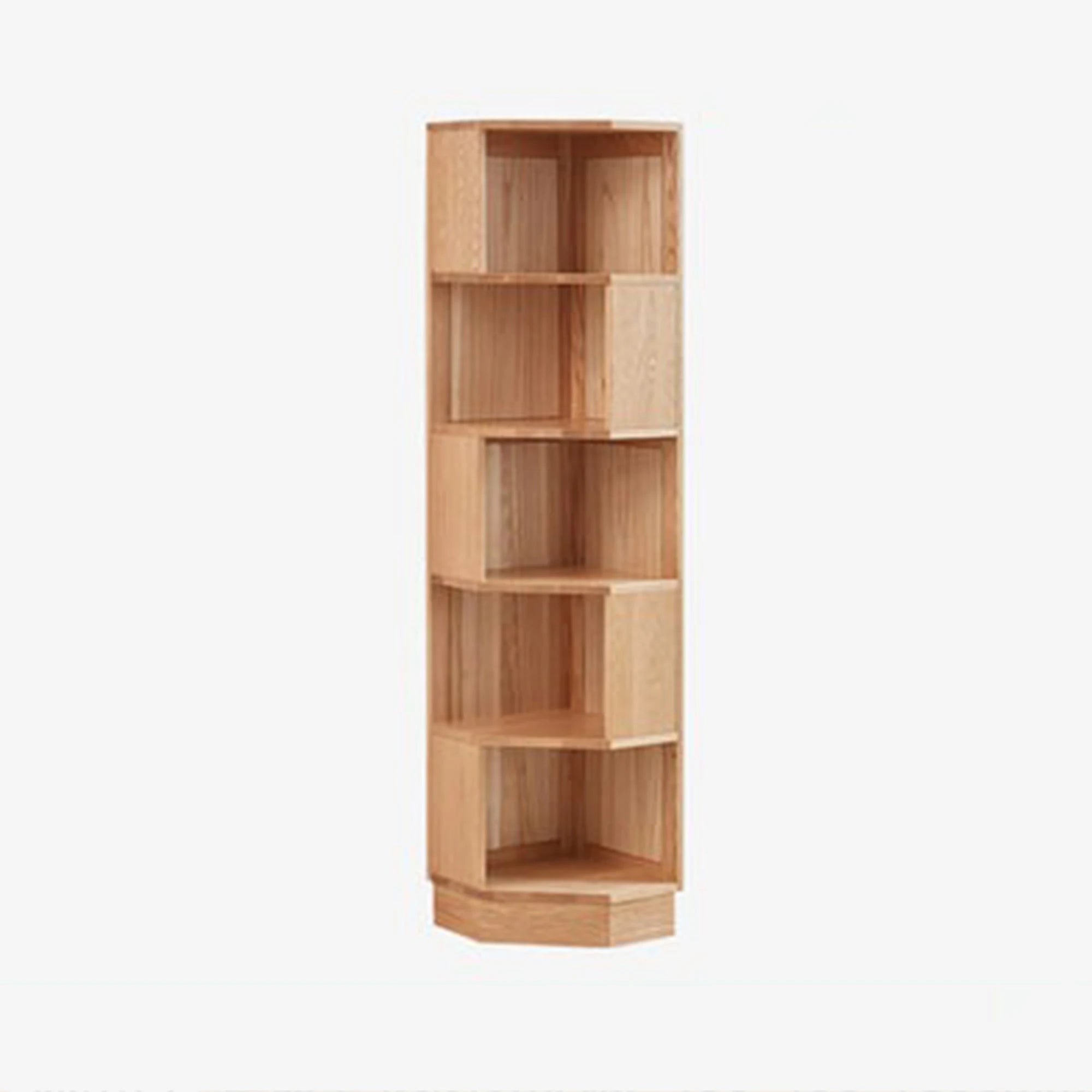 Solidwood Pittsburgh Corner Bookcase, 40x40x180cm, Natural Wood