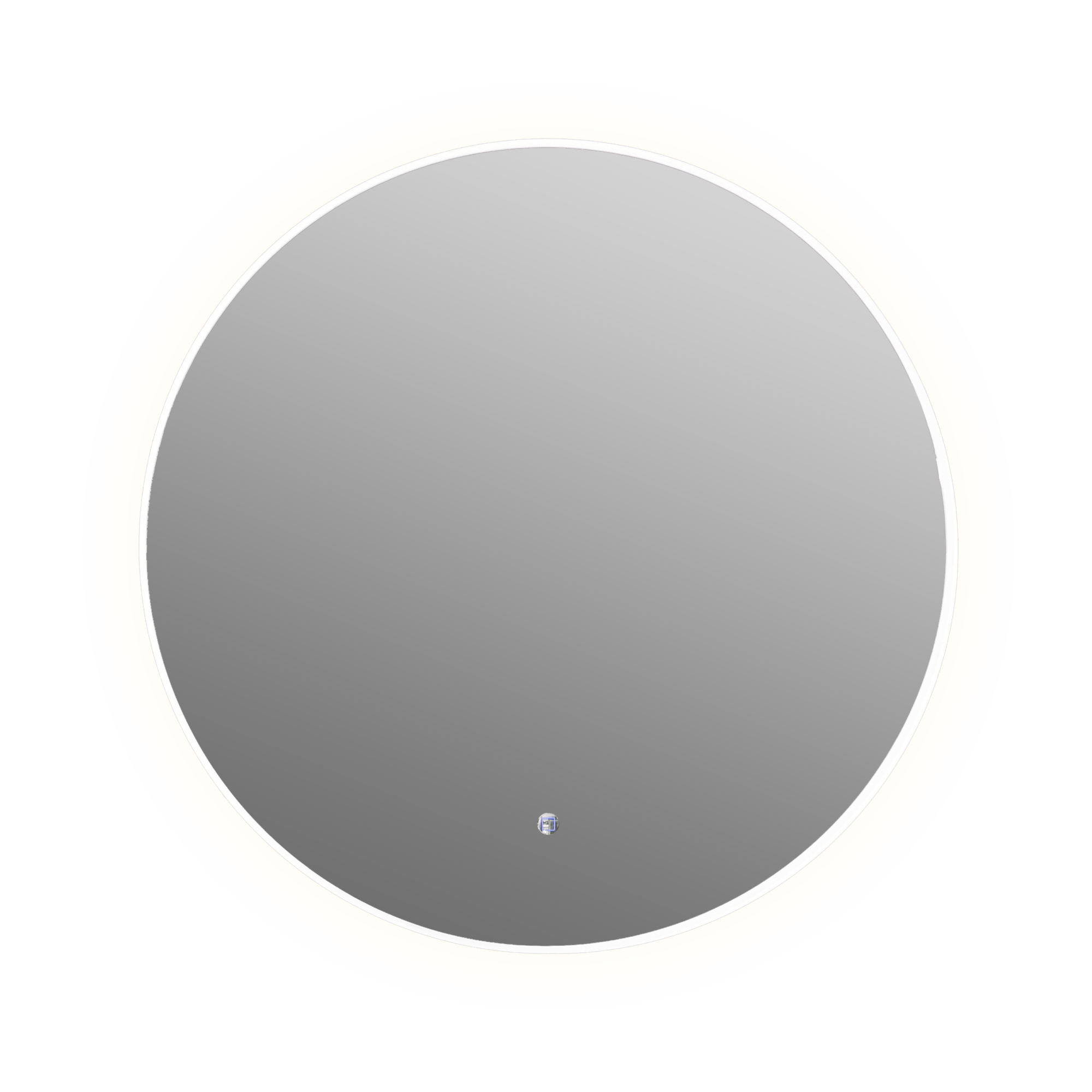Aruvo Arled Round LED Acrylic Frame Bathroom Mirror with Demister 90cm