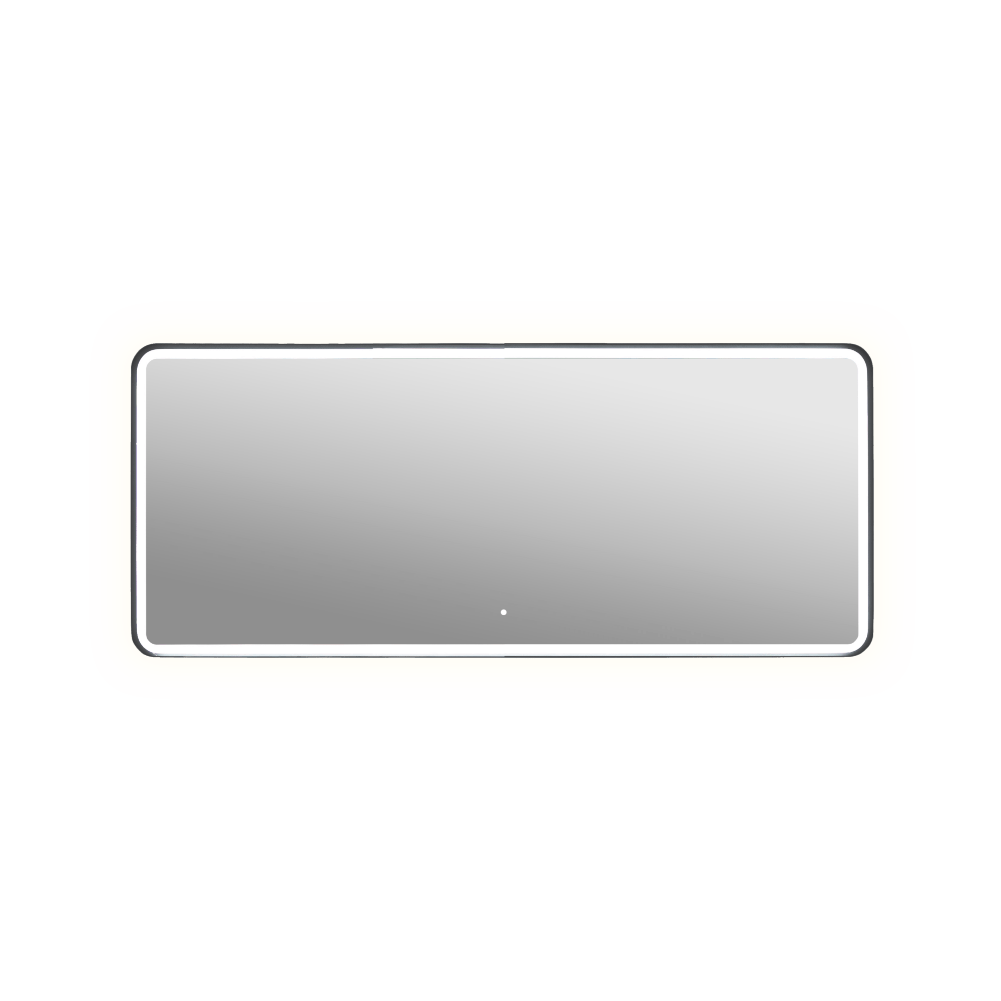 Aruvo Frled Rectangle Black Metal Frame LED Bathroom Mirror 180cm