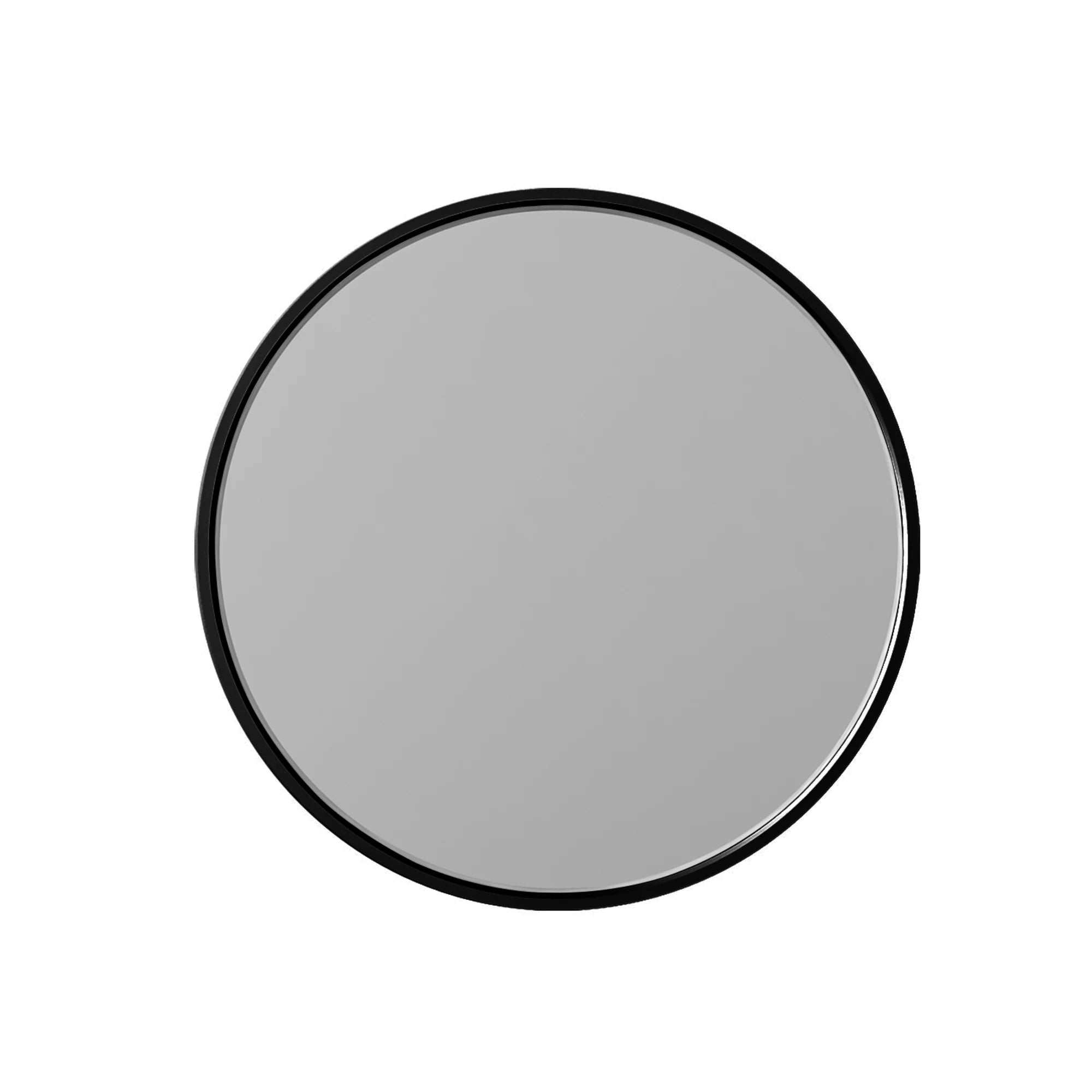 Aruvo Cstone Round Composite Stone Bathroom Mirror Black 85cm