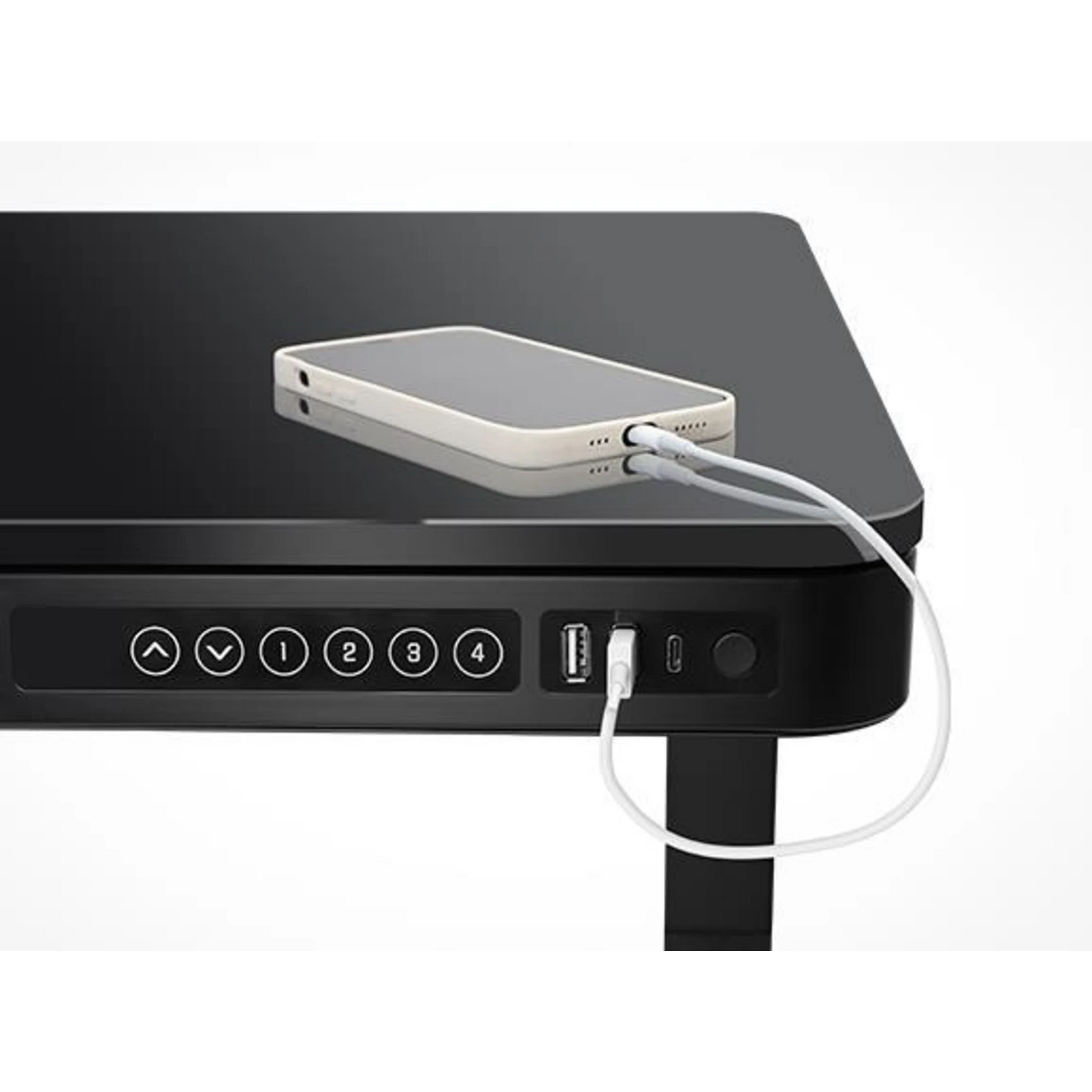 Loctek Et118 All-in-One Standing Desk, With 2 USB-A + 1 USB-C Charging Port, Pull-out Drawer, 120x60cm, Black