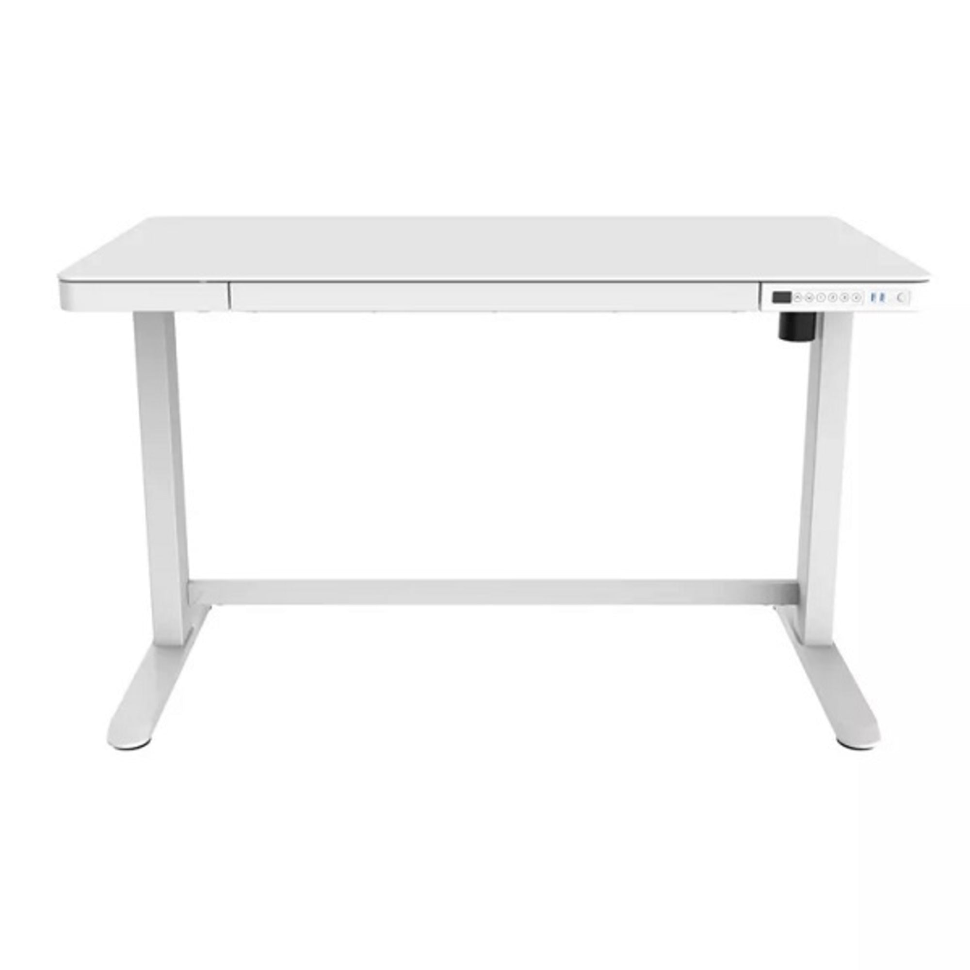 Loctek Et118 All-in-One Standing Desk, With 2 USB-A + 1 USB-C Charging Port, Pull-out Drawer, 120x60cm, White
