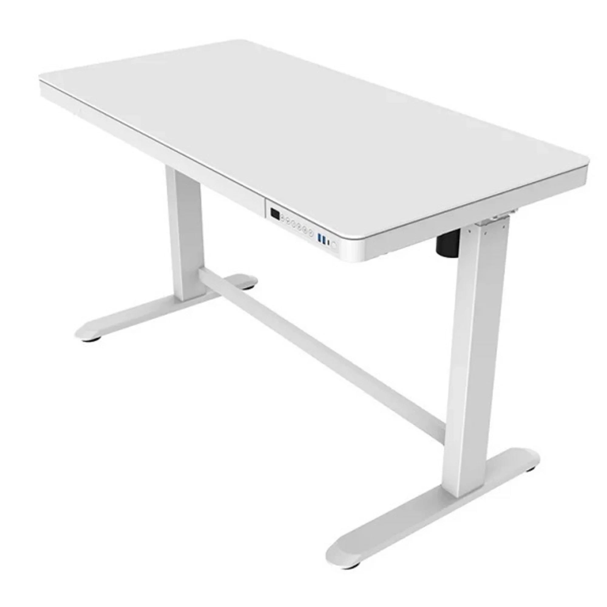 Loctek Et118 All-in-One Standing Desk, With 2 USB-A + 1 USB-C Charging Port, Pull-out Drawer, 120x60cm, White