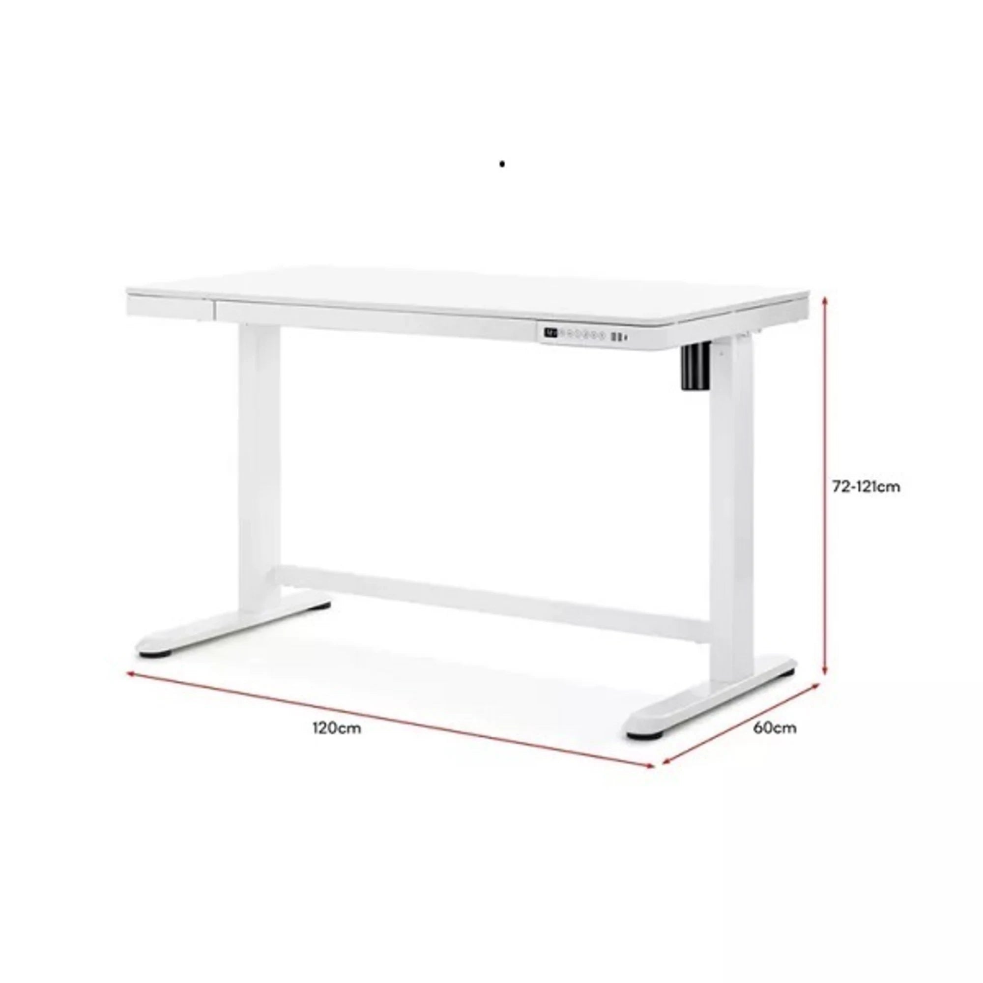 Loctek Et118 All-in-One Standing Desk, With 2 USB-A + 1 USB-C Charging Port, Pull-out Drawer, 120x60cm, White