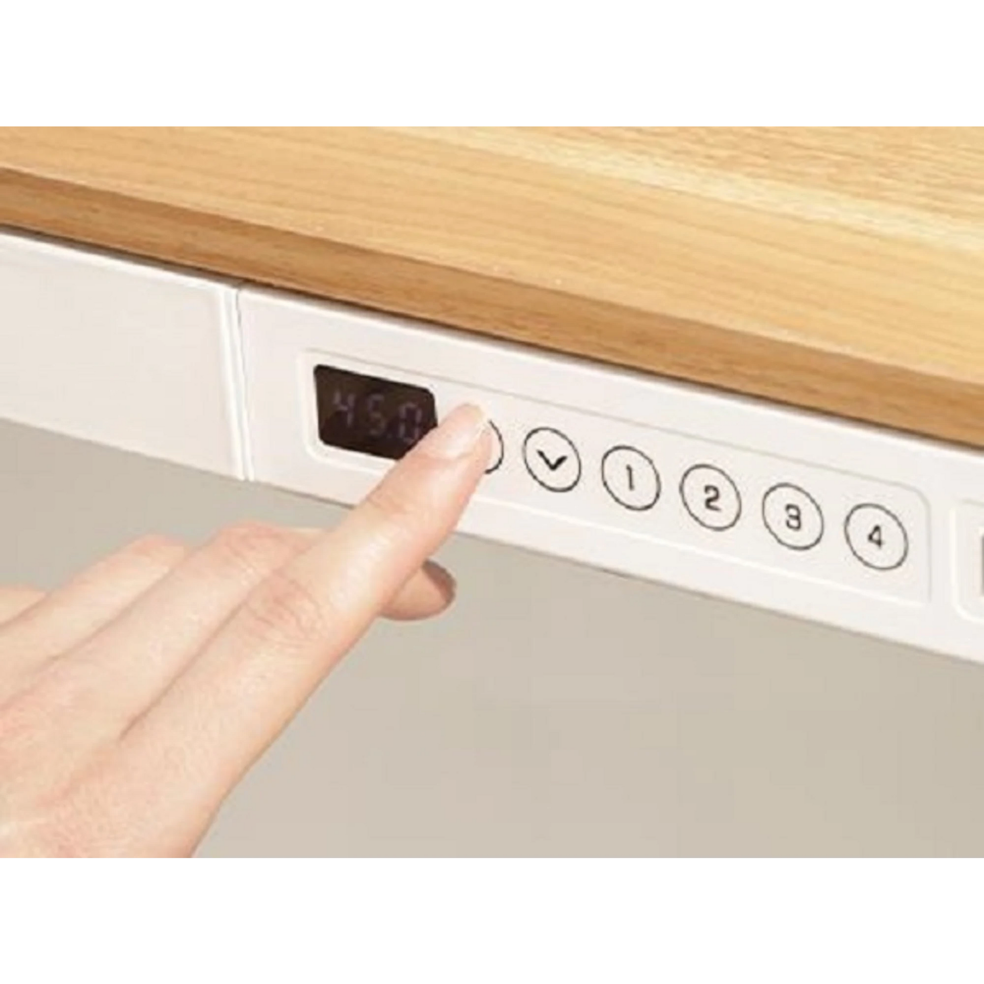 Loctek Et118 All-in-One Standing Desk, With 2 USB-A + 1 USB-C Charging Port, Pull-out Drawer, 120x60cm, Natural Wood & White