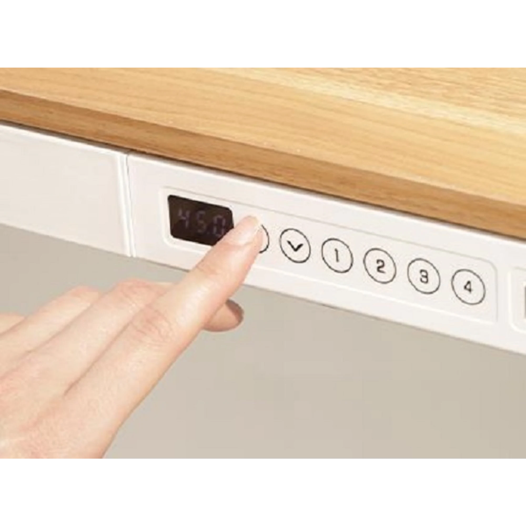 Loctek Et118 All-in-One Standing Desk, With 2 USB-A + 1 USB-C Charging Port, Pull-out Drawer, 120x60cm, Natural Wood & White