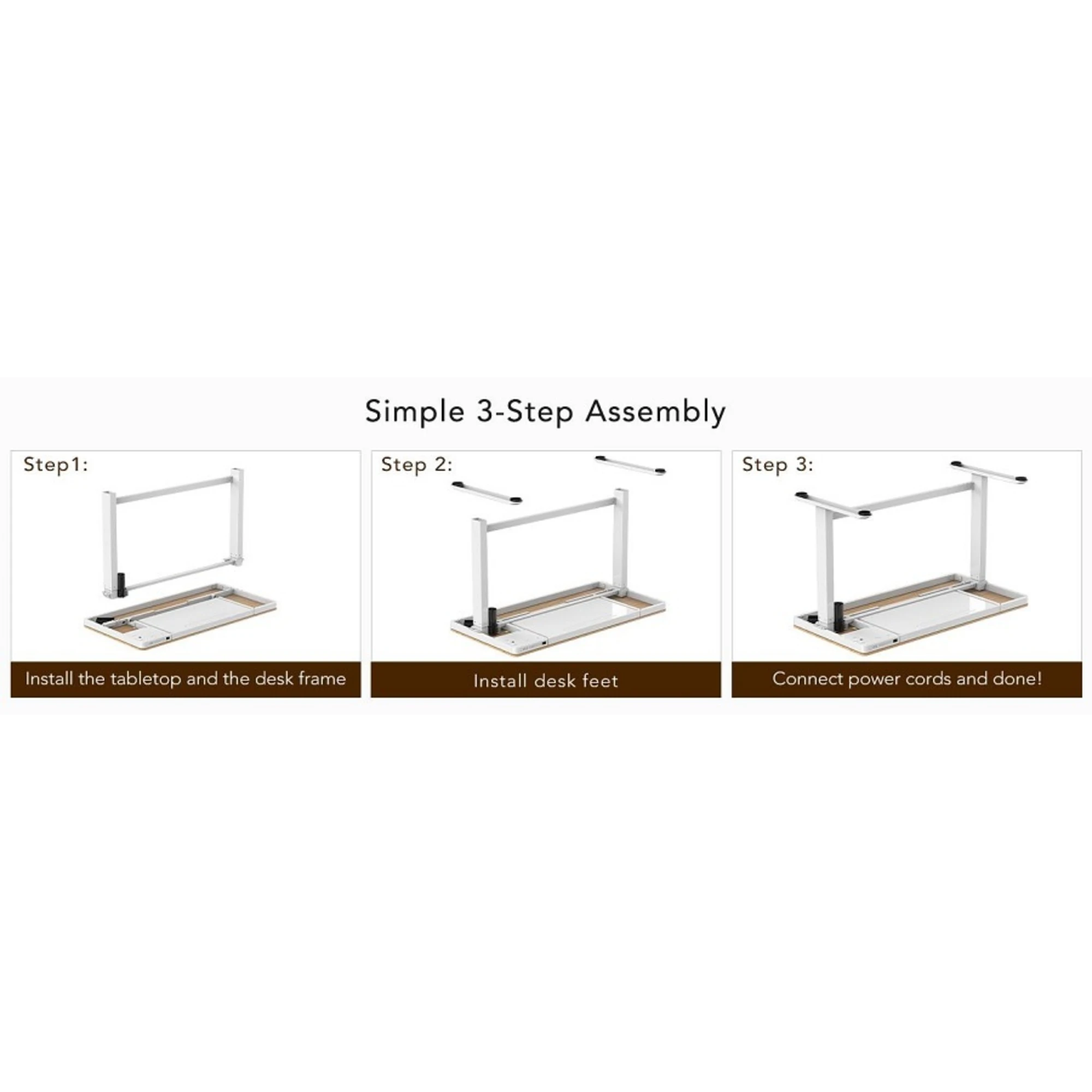 Loctek Et118 All-in-One Standing Desk, With 2 USB-A + 1 USB-C Charging Port, Pull-out Drawer, 120x60cm, Natural Wood & White