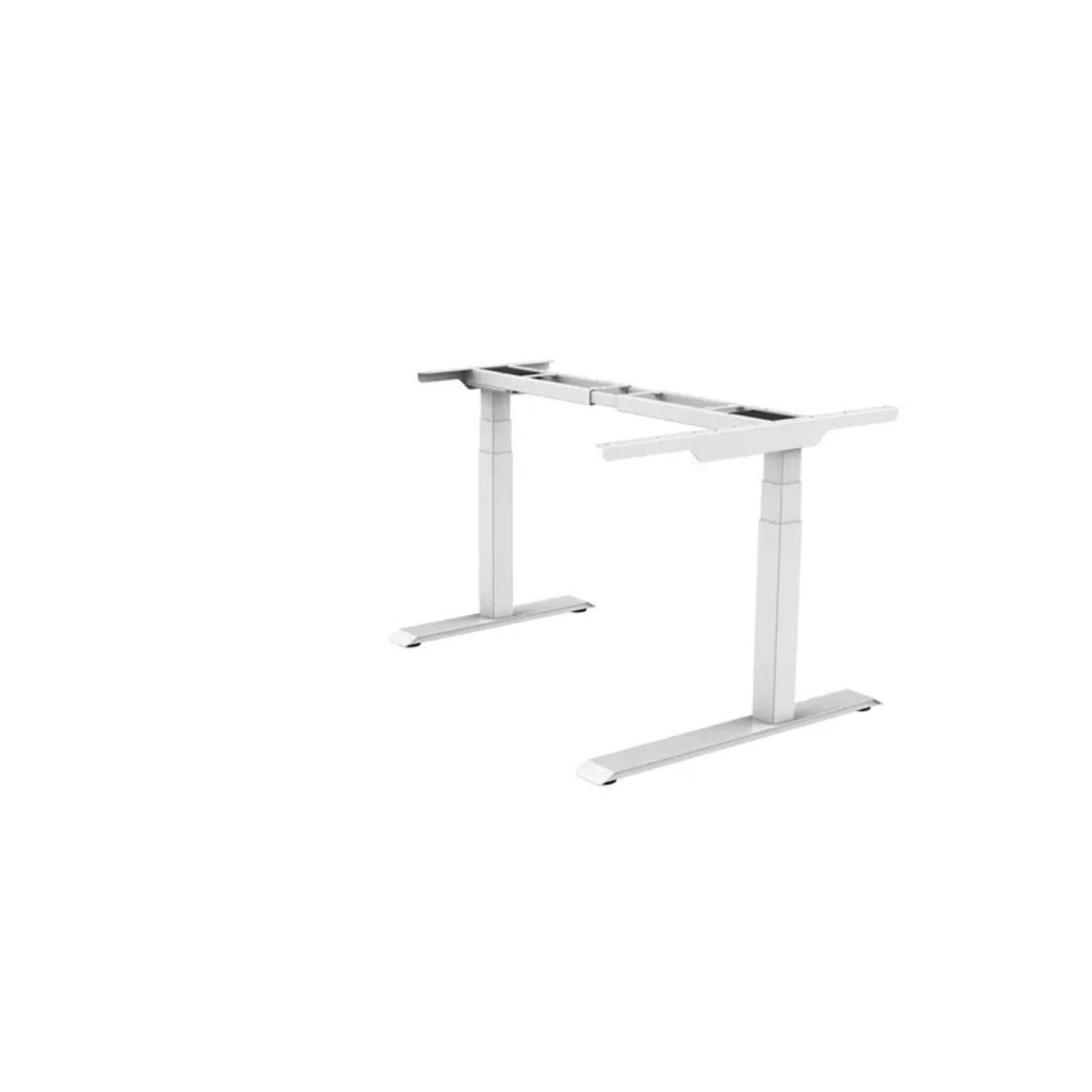 Loctek ET223DL L-Shape Ergonomic Standing Office Desk, Electric Height Adjustable With Dual Motors, 160x110x59.5cm, White