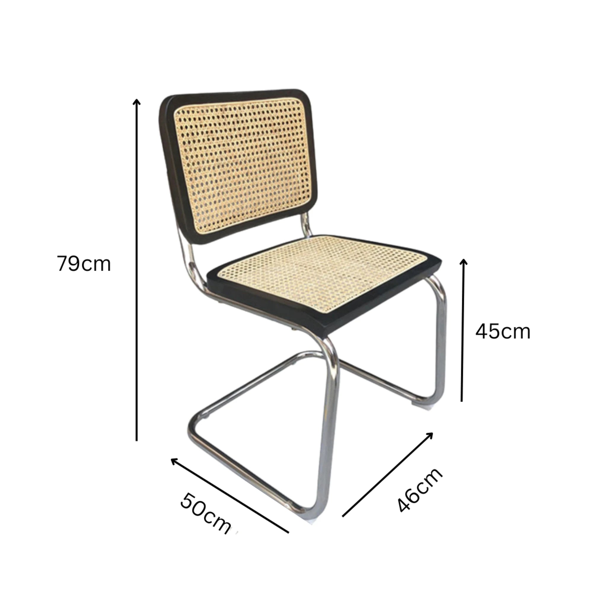 BohoBoho Gronadal Cantilever Chair, Black, Set of 2