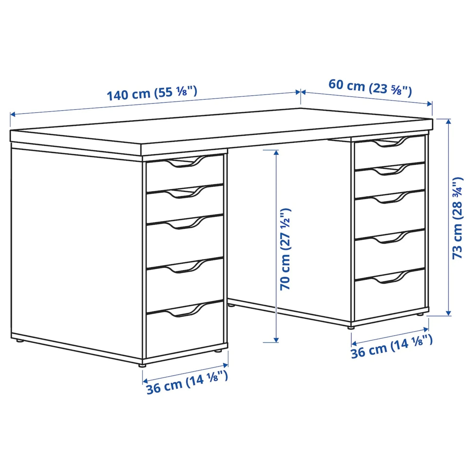 IKEA LAGKAPTEN / ALEX Desk white 140x60 cm