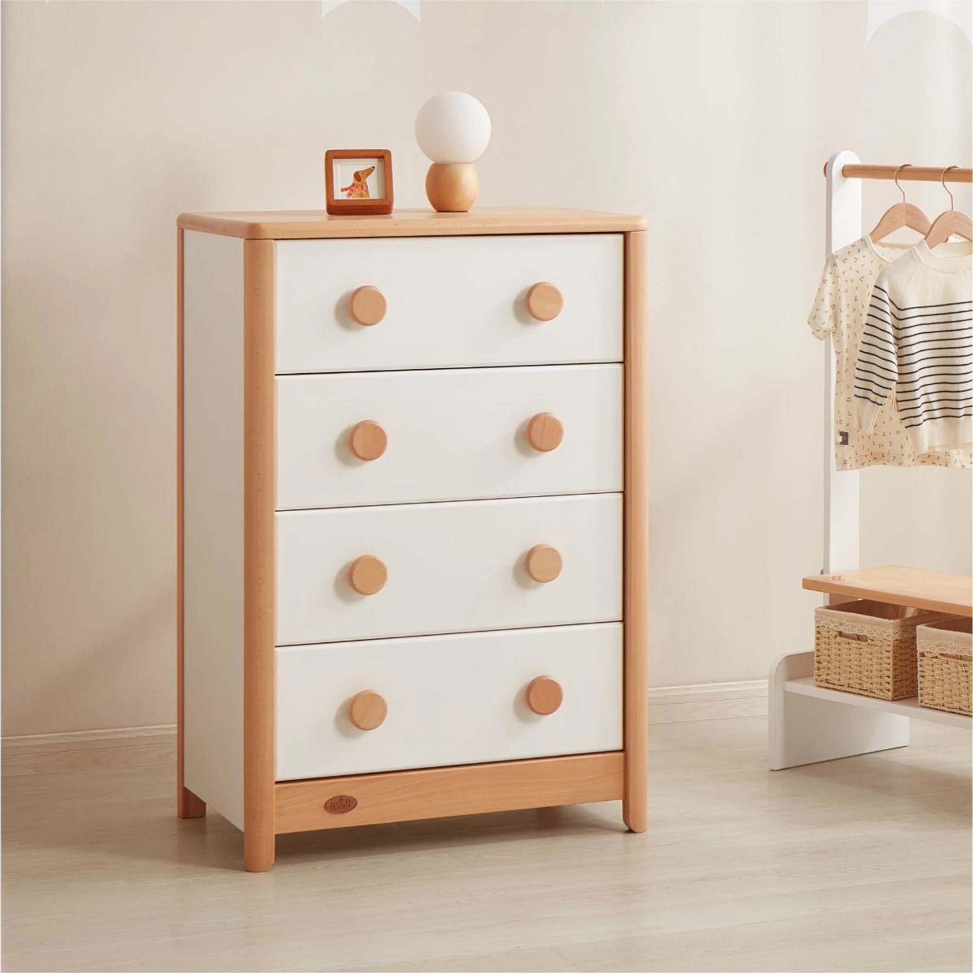 Boori Byron Kids 4 Drawer Chest, Barley White