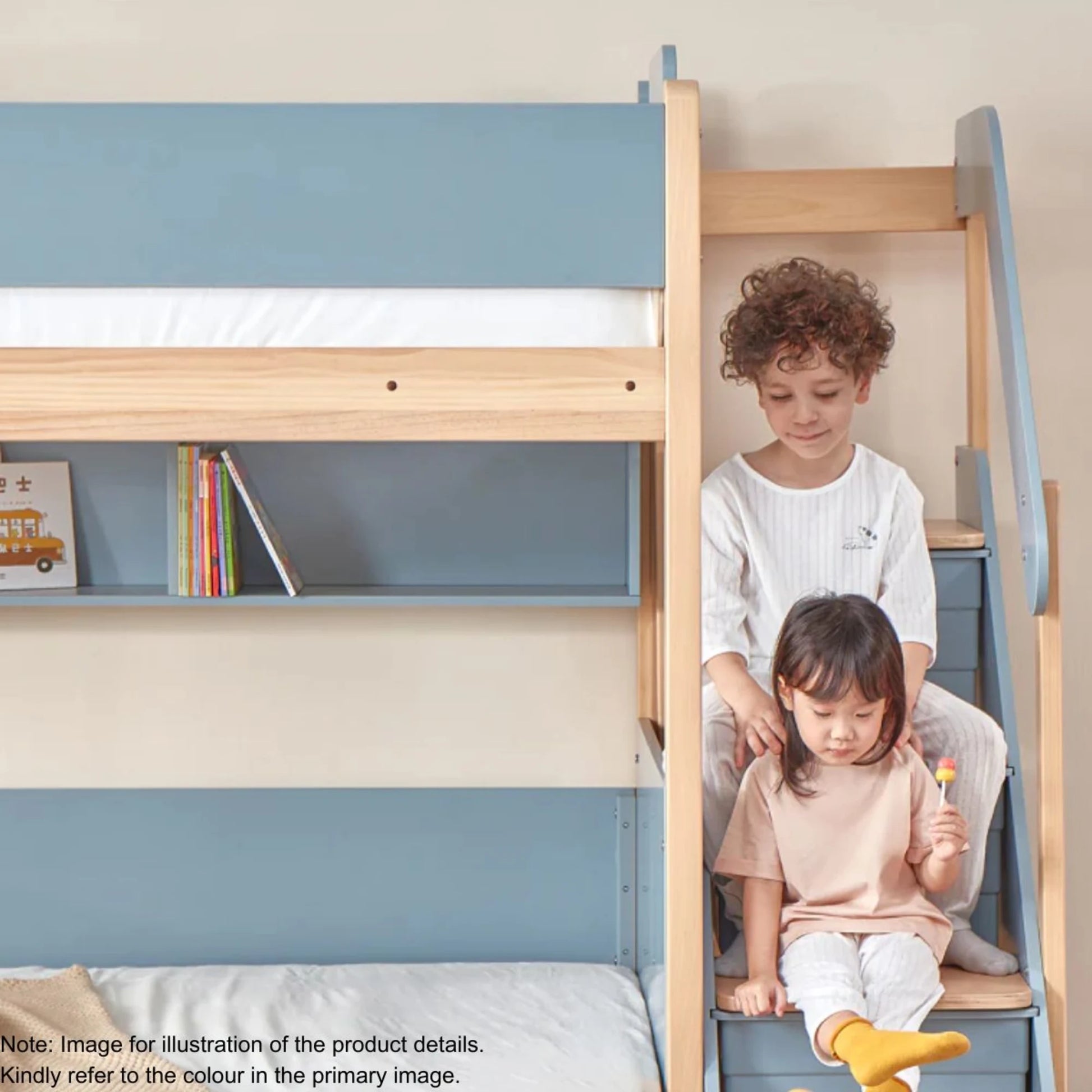 Boori Natty Kids NZ King Single Loft Bed with Storage Staircase, Barley White