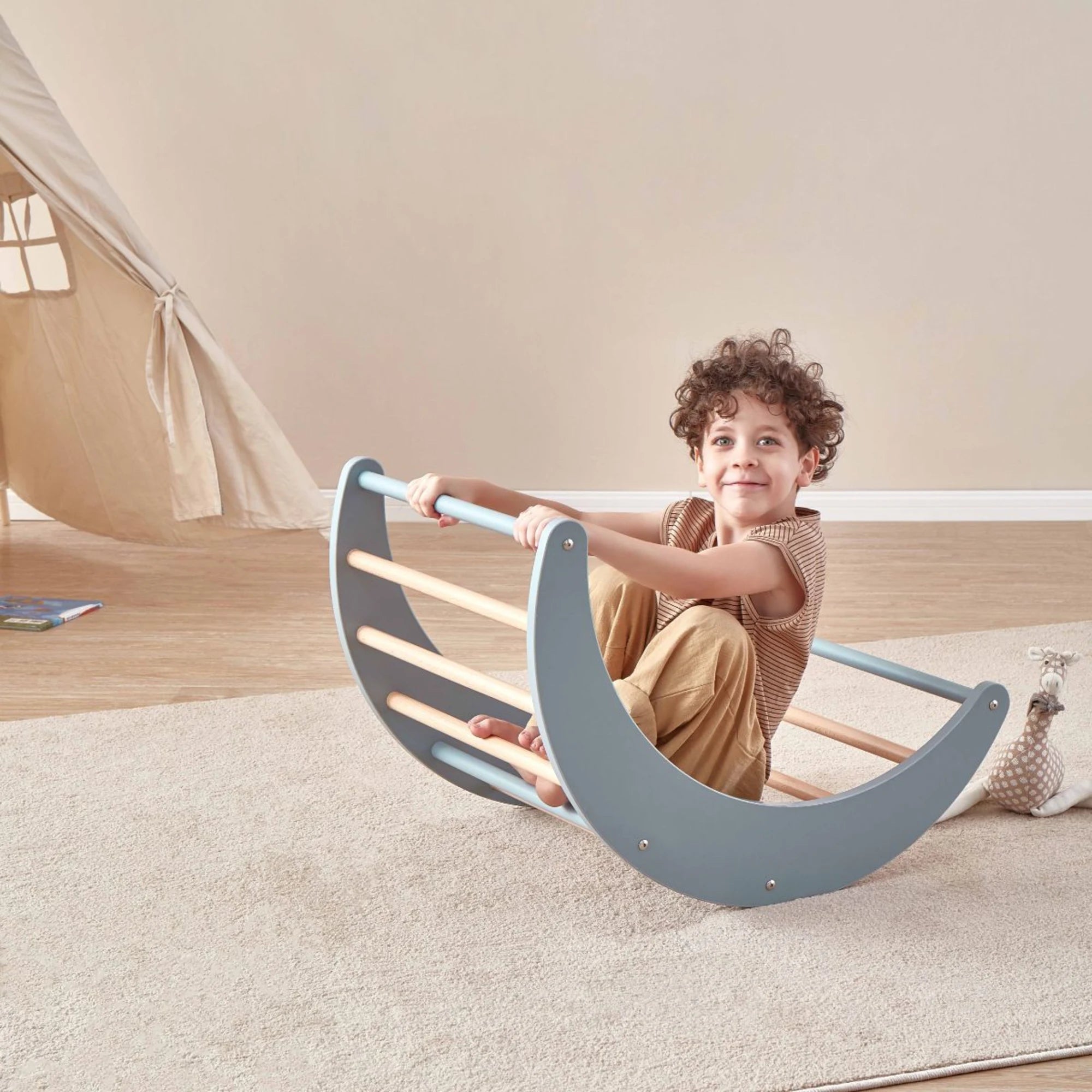 Boori Tidy Kids Pikler Climbing Arch, Blueberry