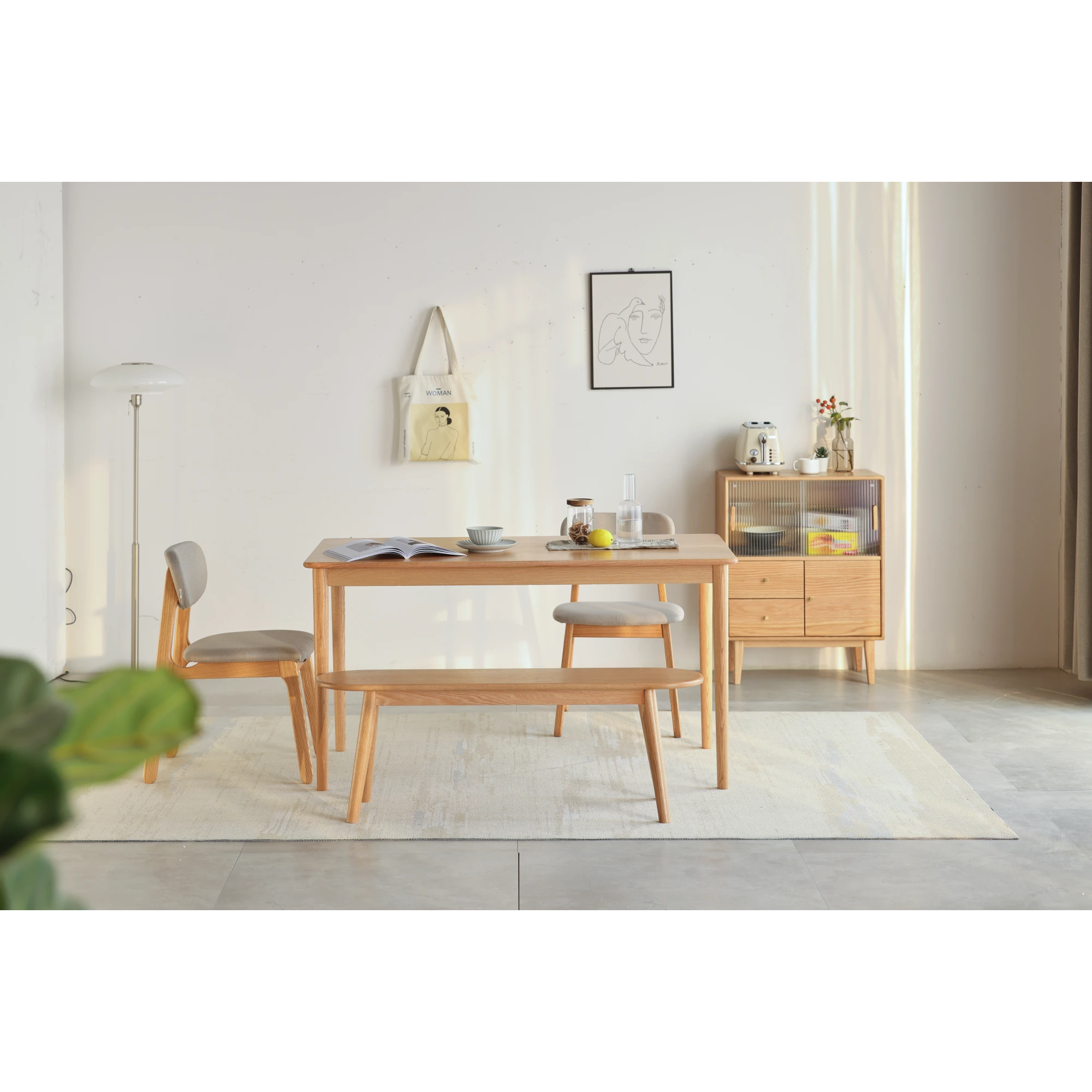 Solidwood Bailey Sideboard, 65x40x85CM, Natural Wood