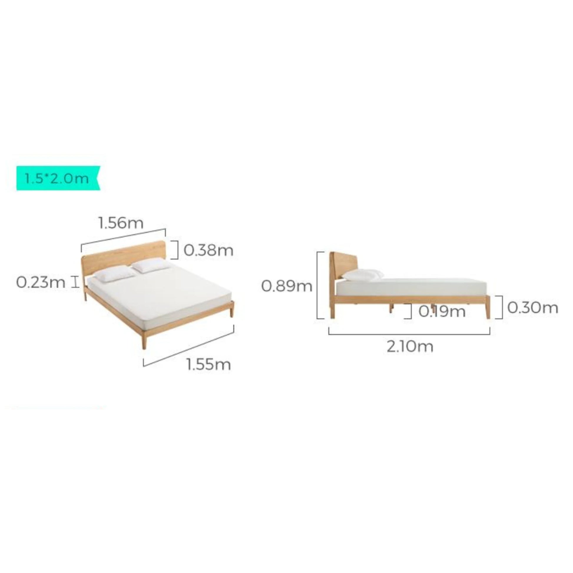 Linspire Ceri Bed Frame, Natural Wood