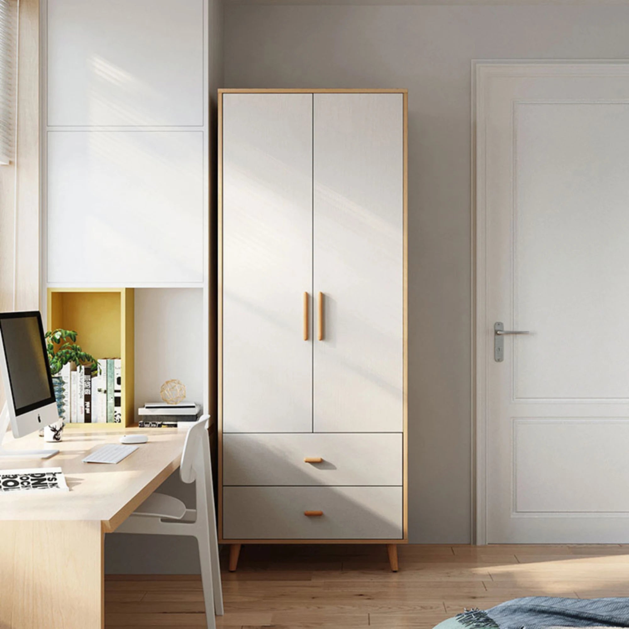 Linspire Fresko Wardrobes with 2 Doors + 2 Drawers, 60cm