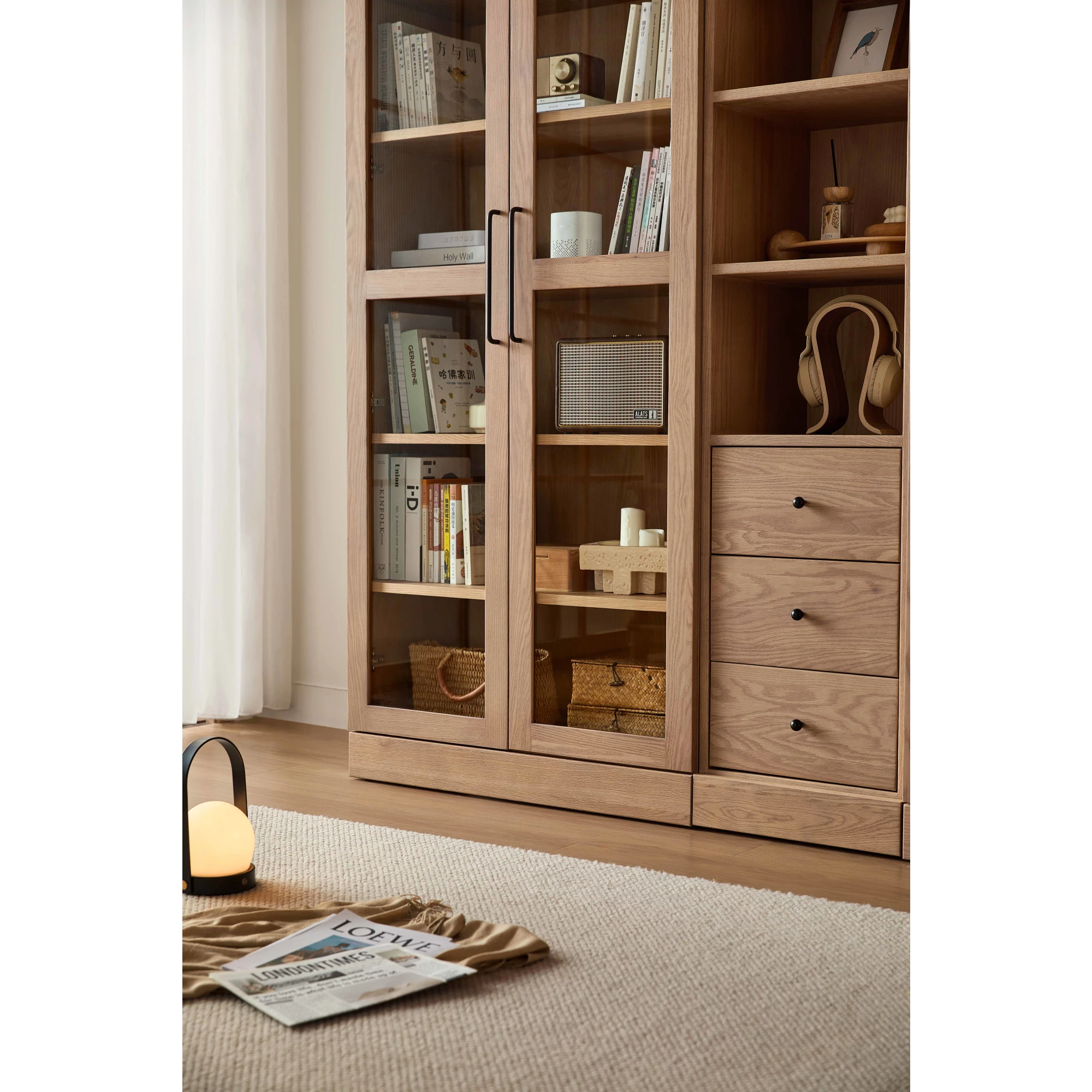 Linspire Ventus Bookcase with Storage Drawers, Beaver