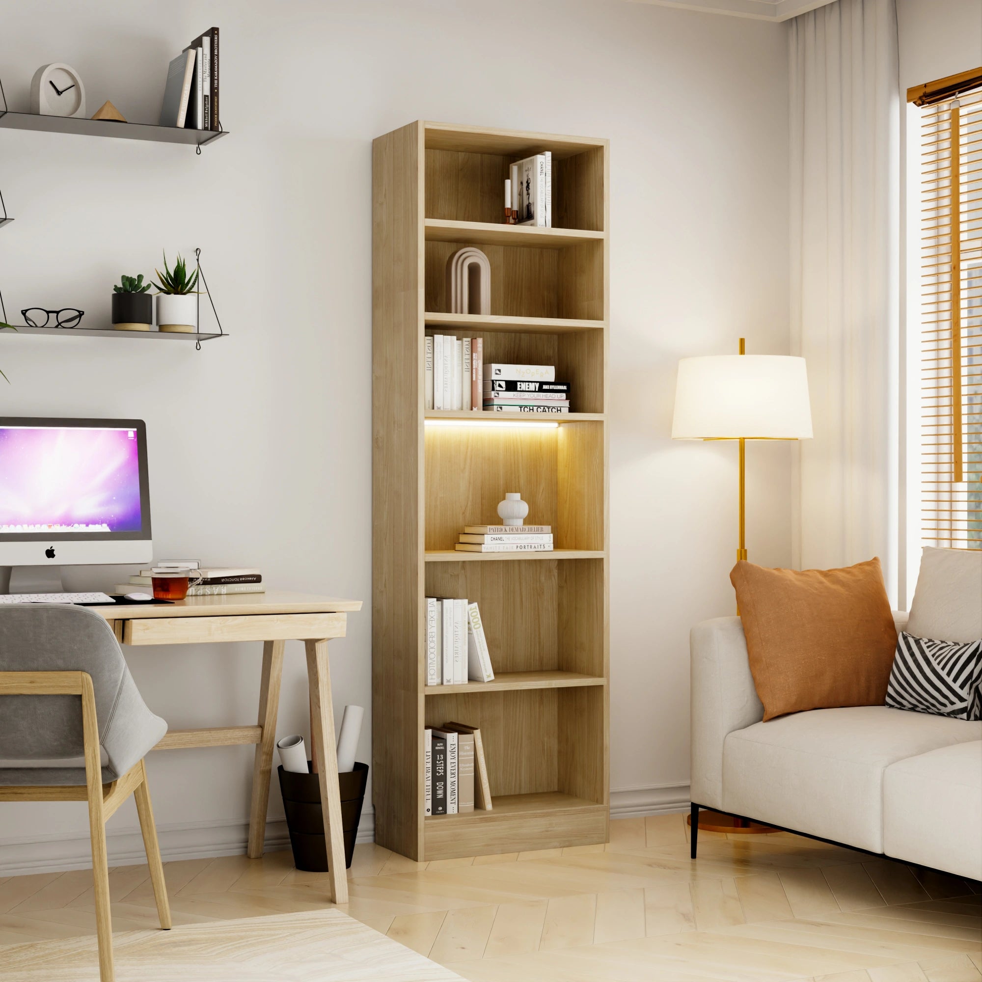 Loft Kiri Bookcase, 60cm, Natural Wood