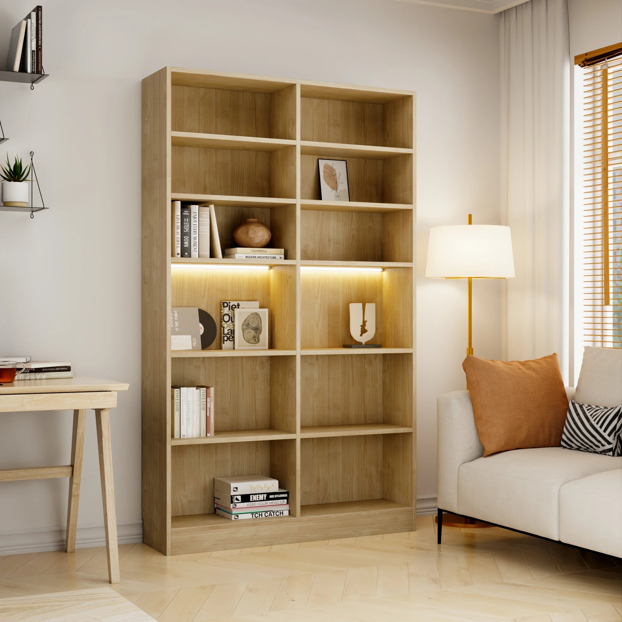 Loft Kiri Bookcase, 120cm, Natural Wood
