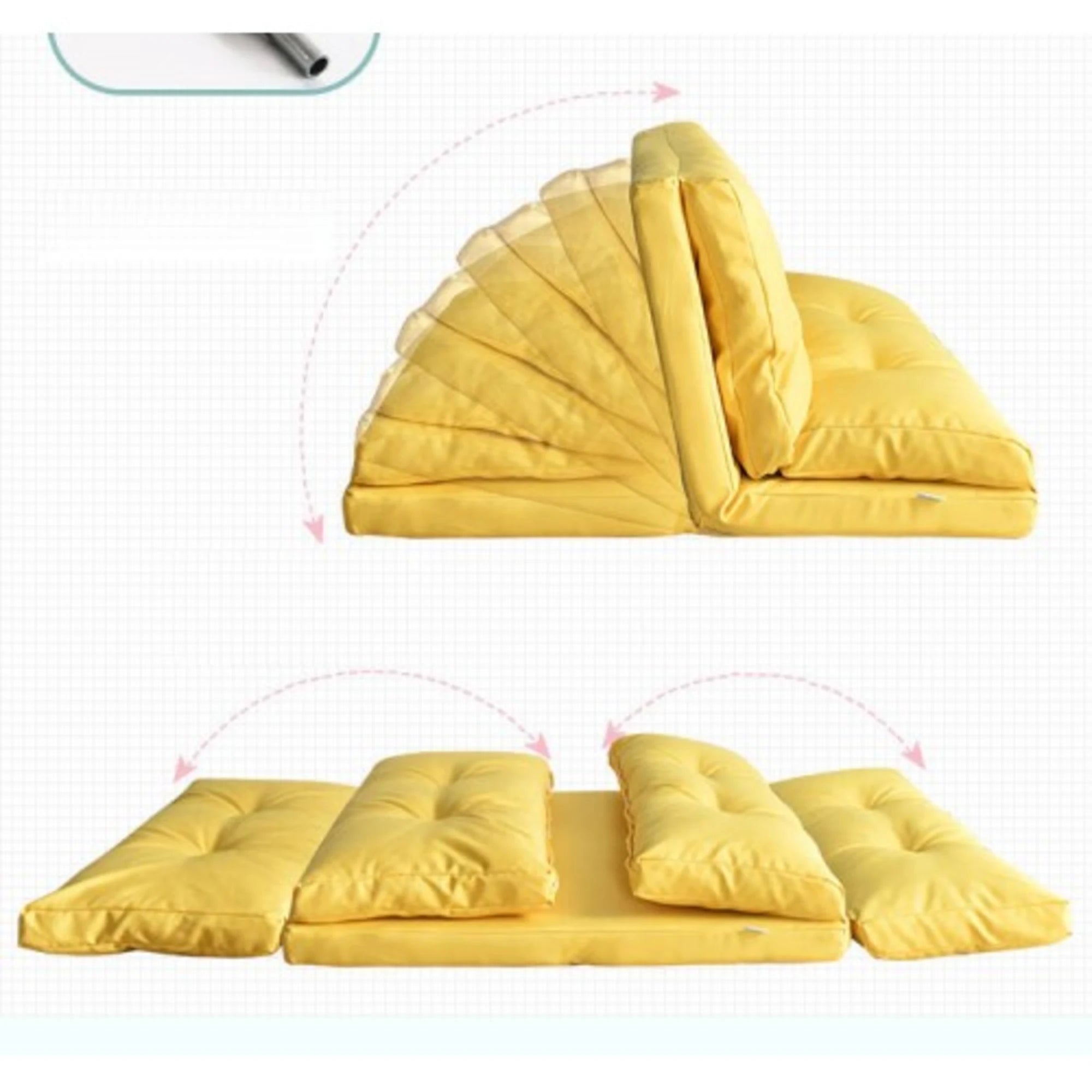 Urbana Japanese Futon Lounge 1-Seater Sofa Bed, 90cm, Yellow