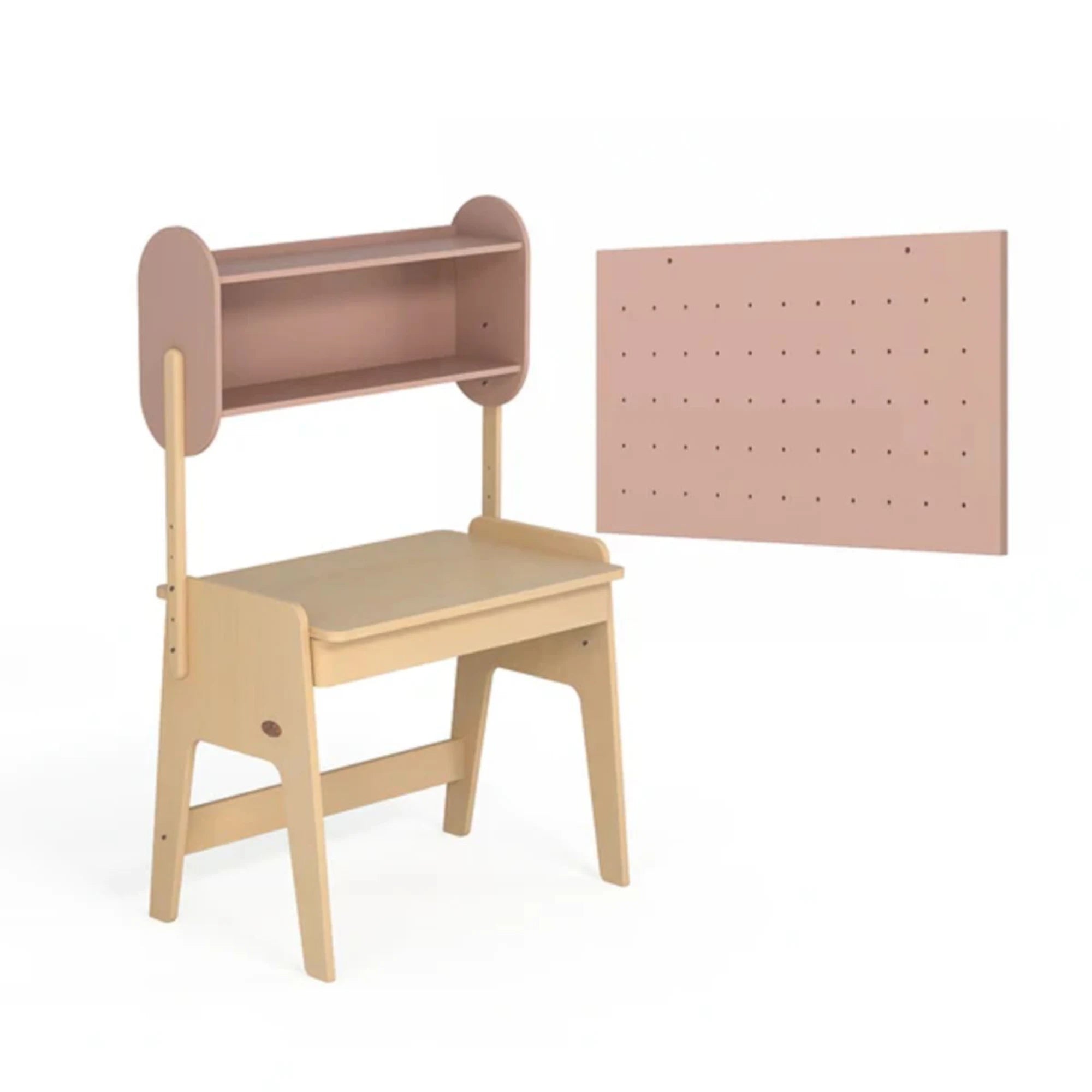 Boori Euler Kids Desk With Pegboard And Hutch Package, Cherry