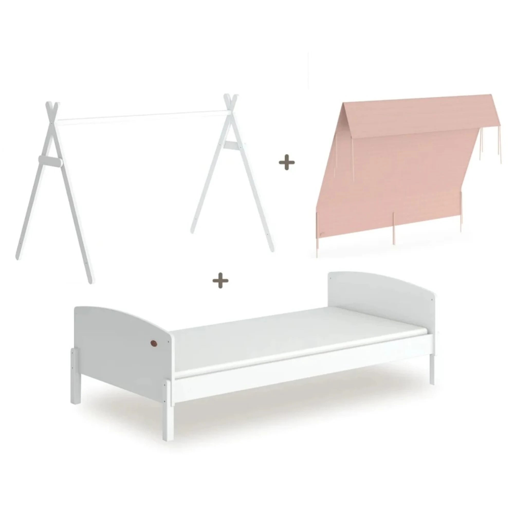 Boori Matilda Kids NZ Single Bed with Roof & Tent, Barley White