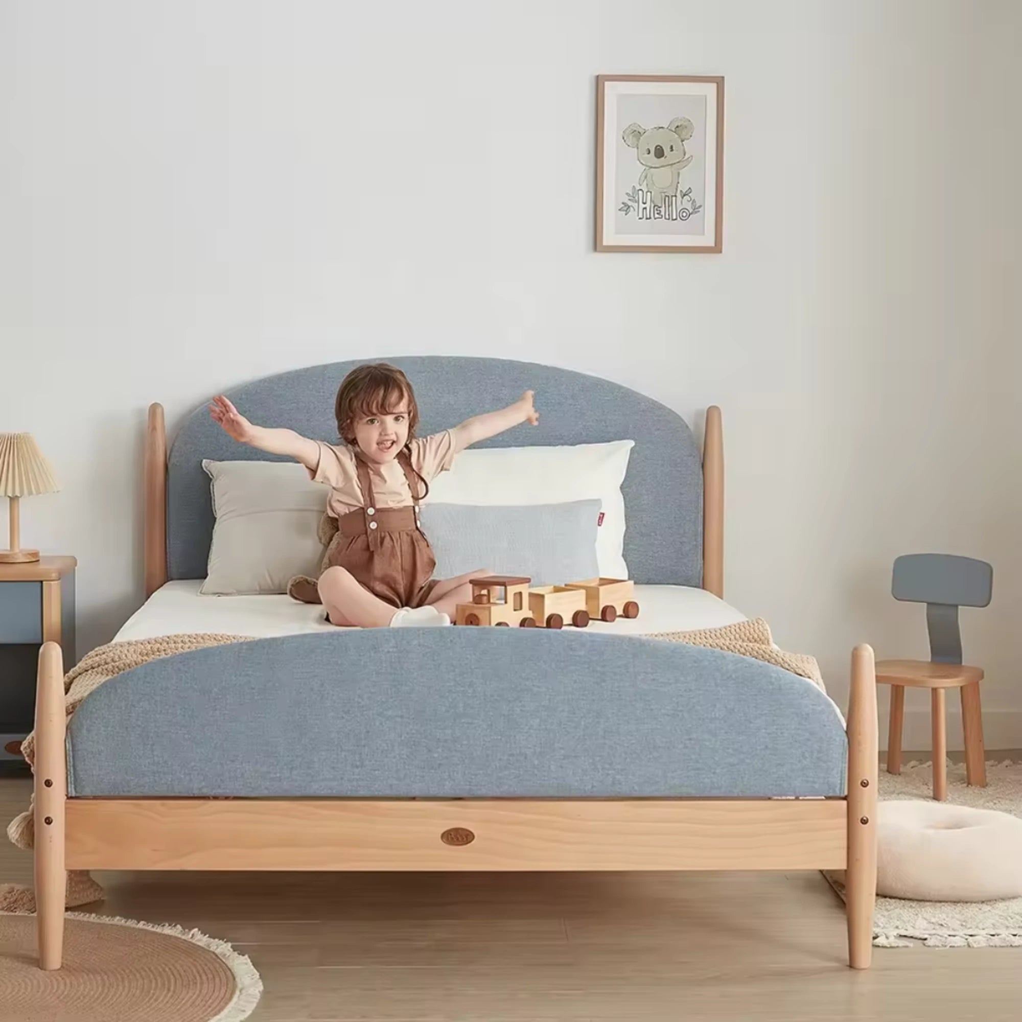 Boori Yarra Kids NZ King Single Bed with Fabric Covers, Blueberry