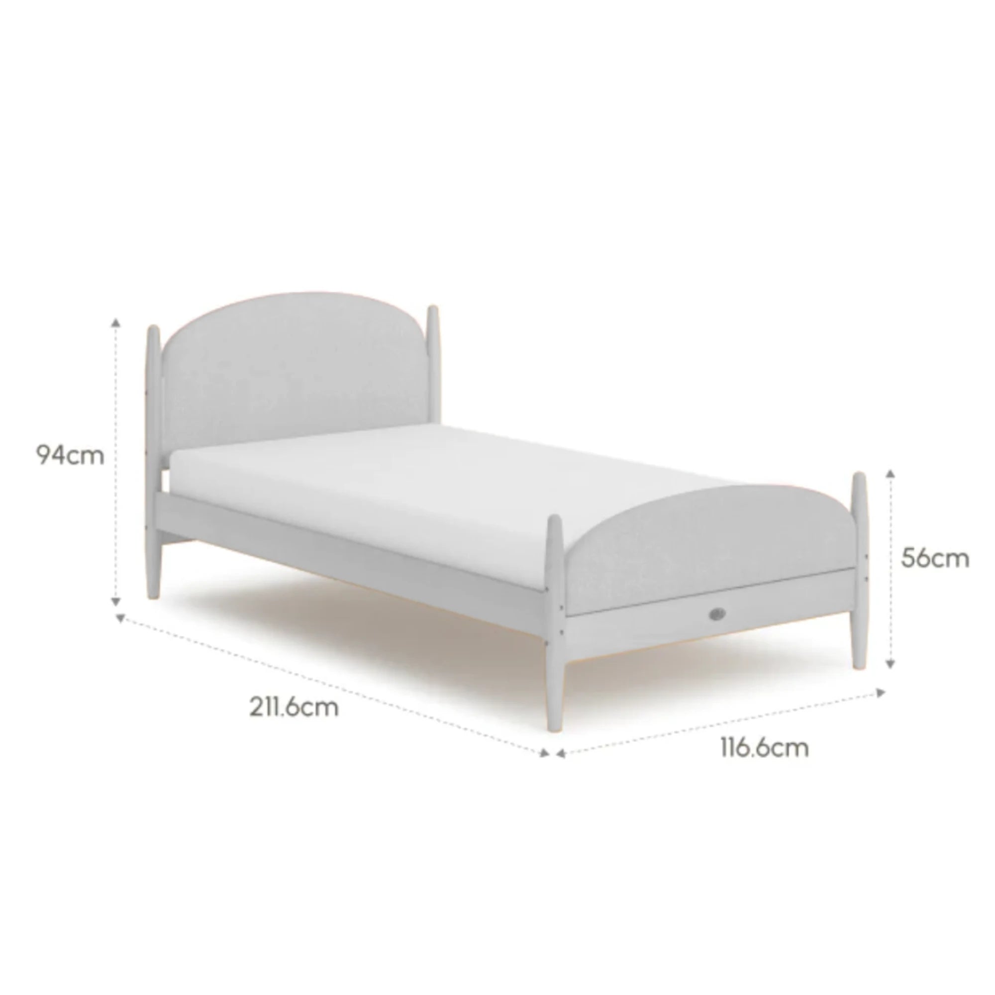 Boori Yarra Kids NZ King Single Bed with Fabric Covers, Blueberry