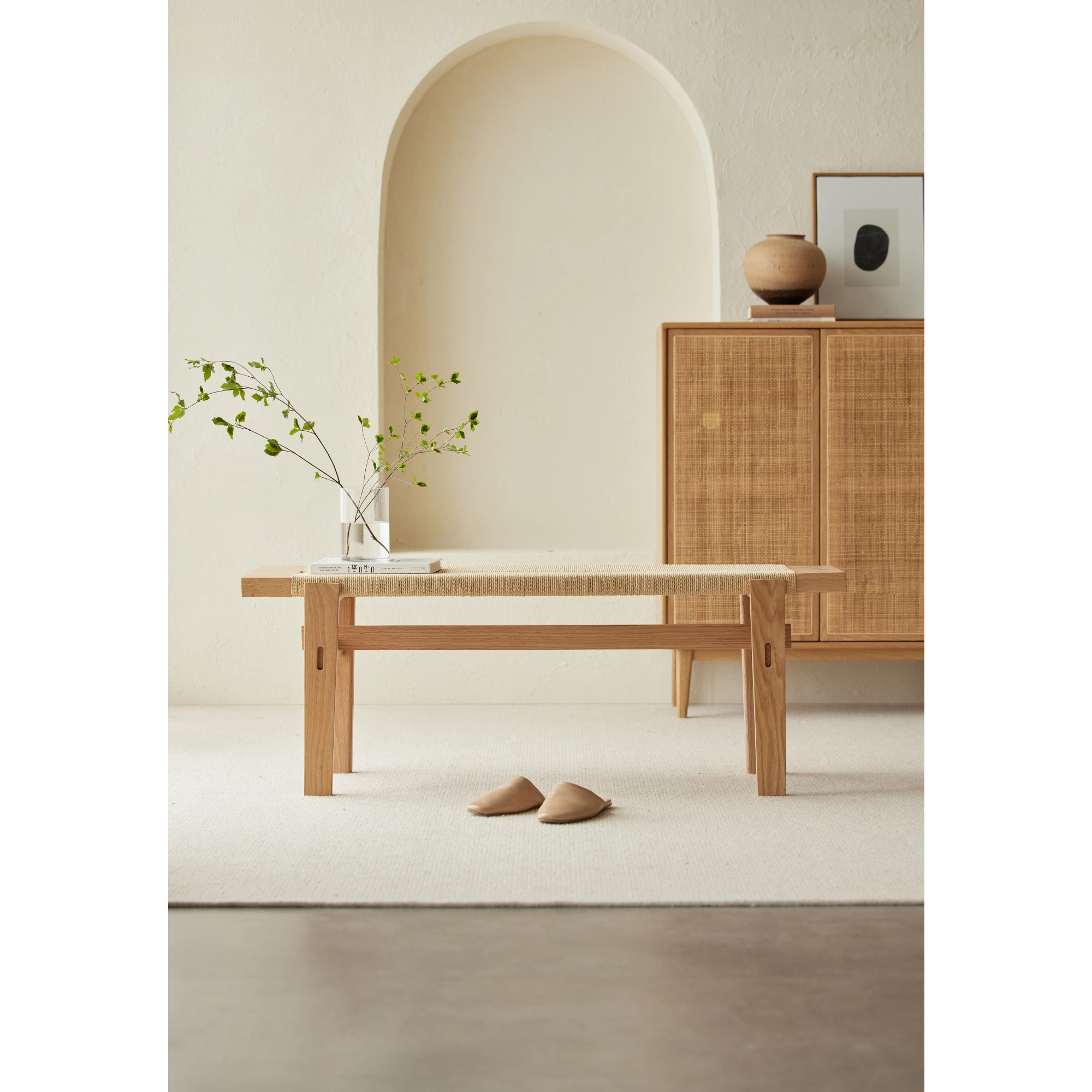 Solidwood Amber Rope Bench, 120cm