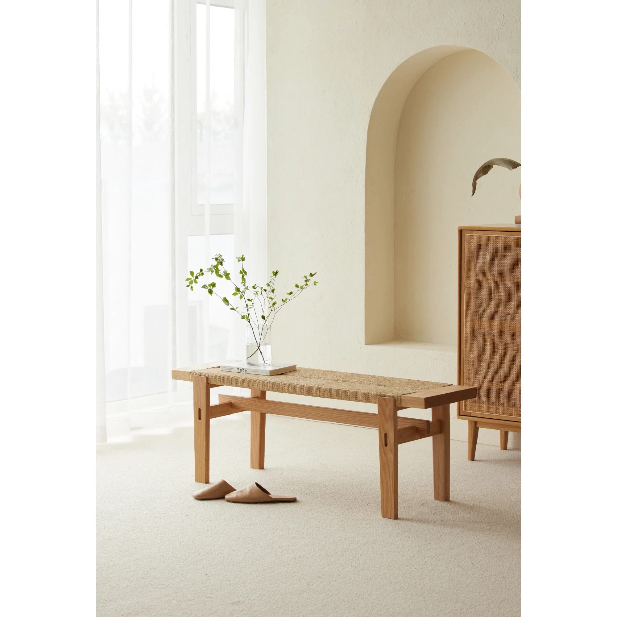 Solidwood Amber Rope Bench, 120cm