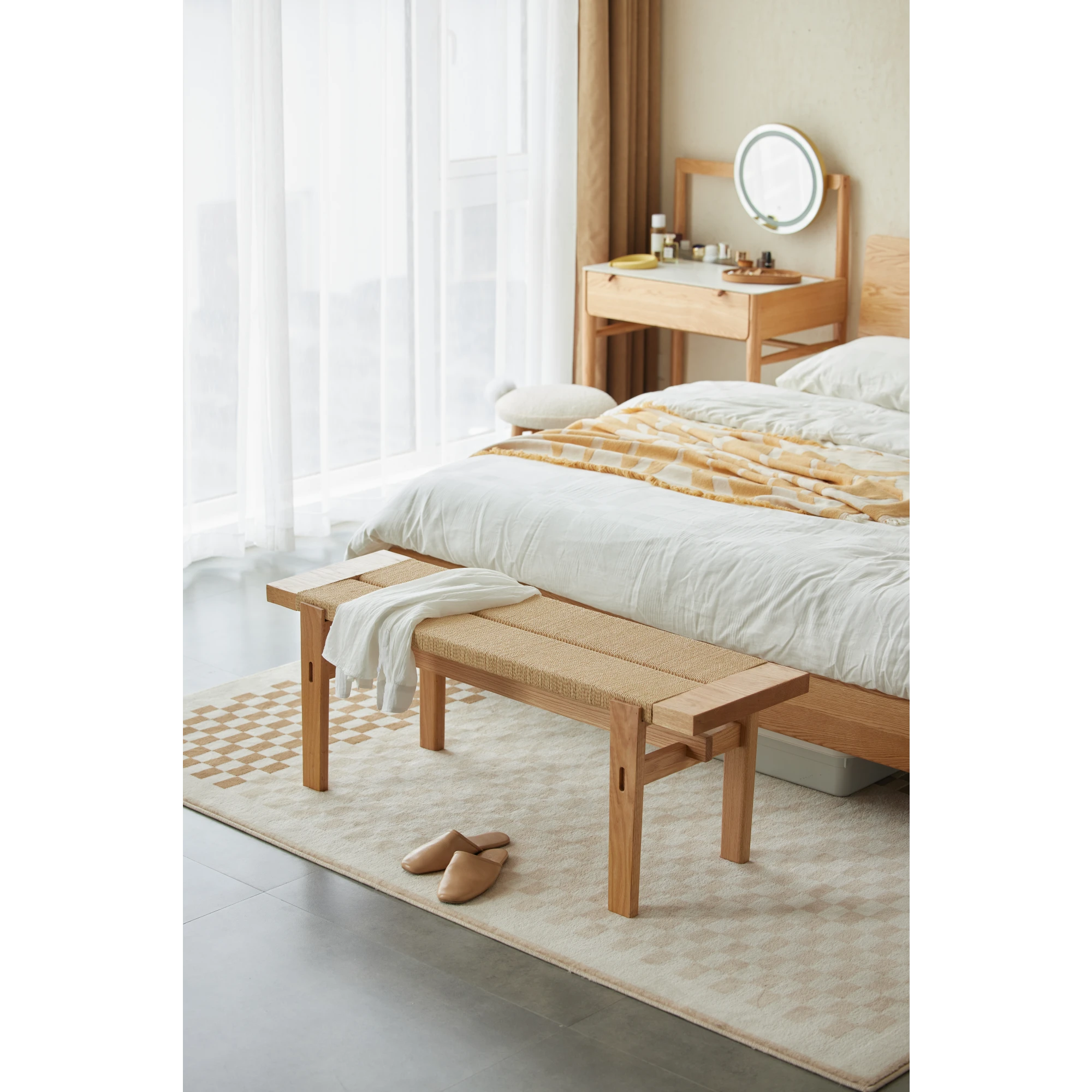 Solidwood Amber Rope Bench, 120cm