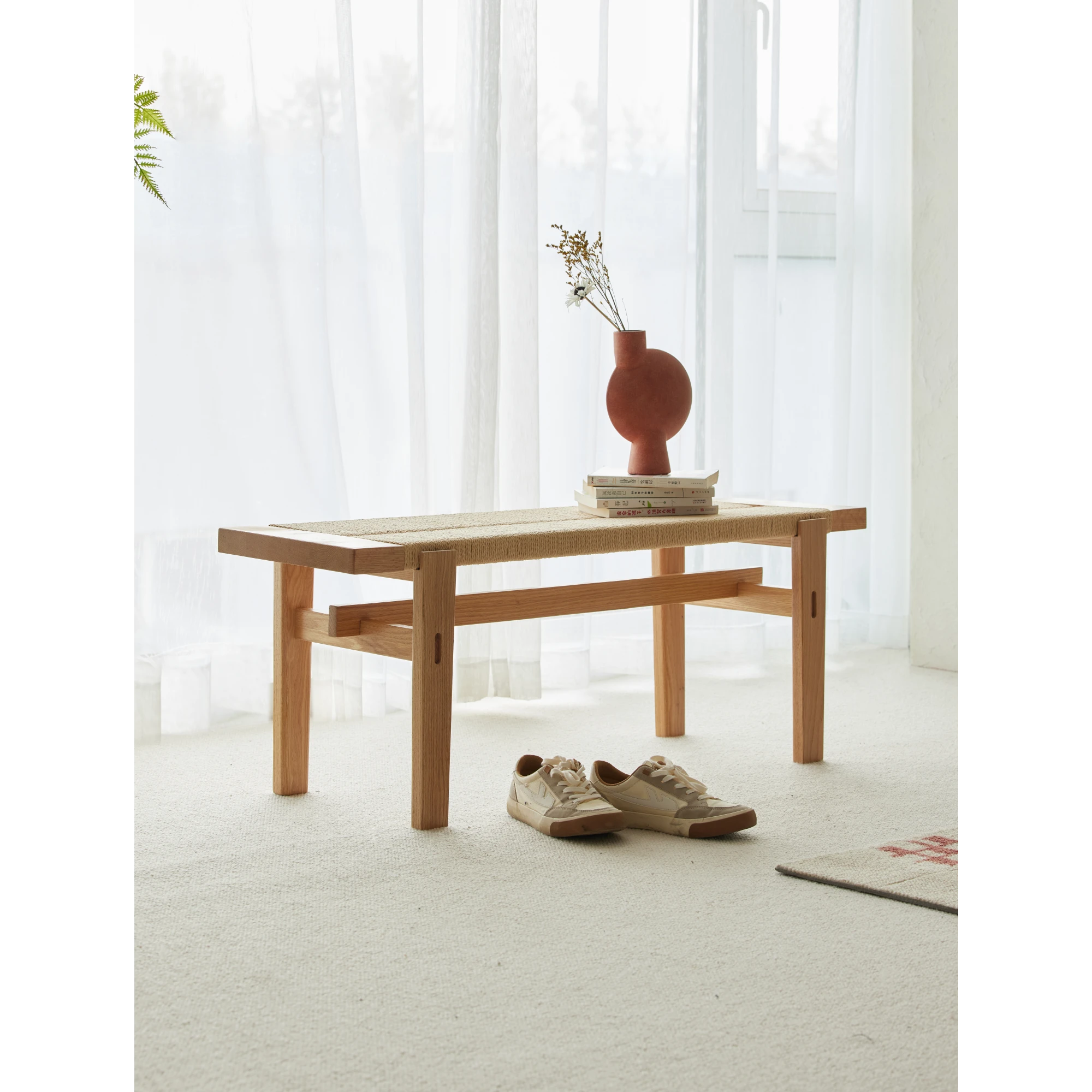 Solidwood Amber Rope Bench, 120cm