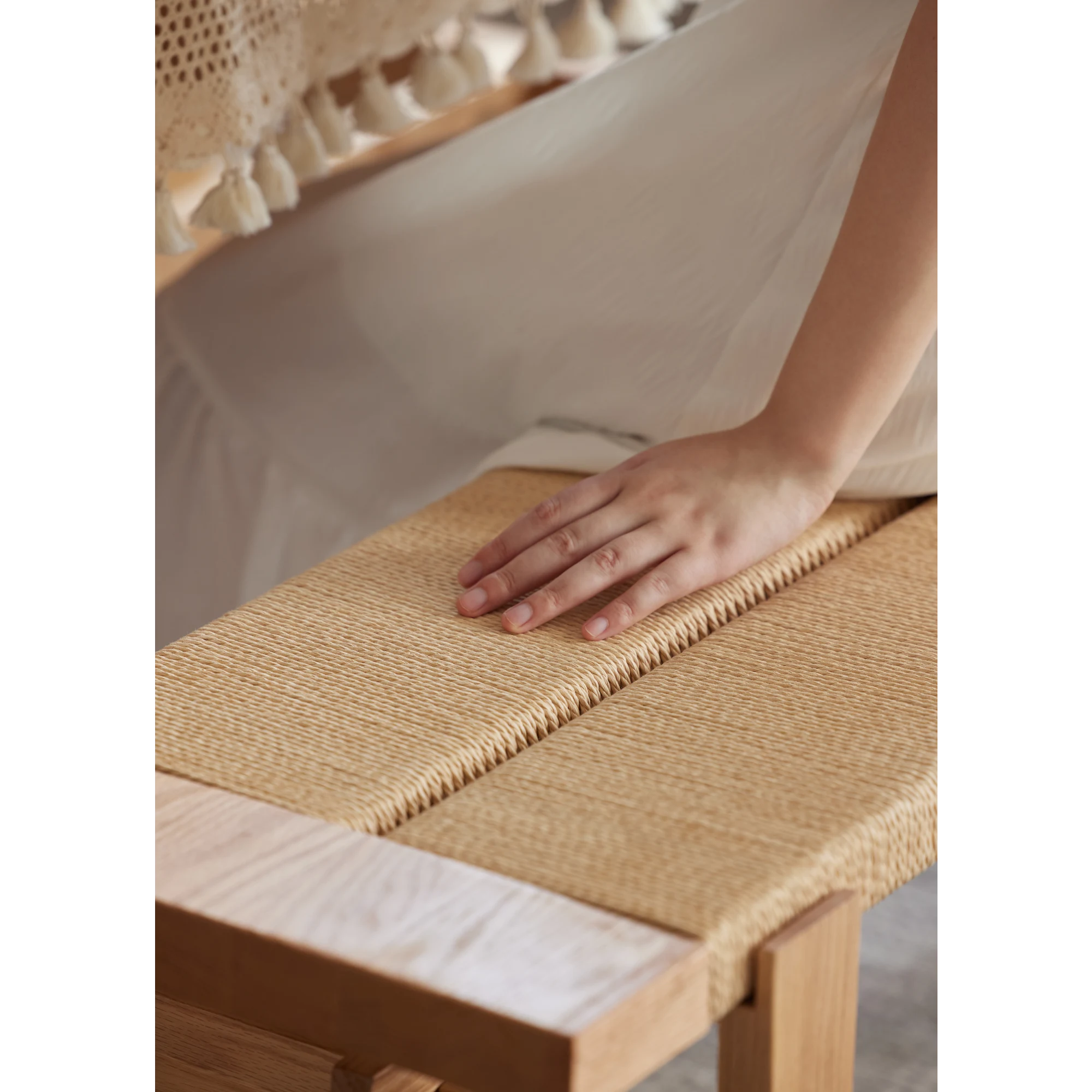 Solidwood Amber Rope Bench, 120cm