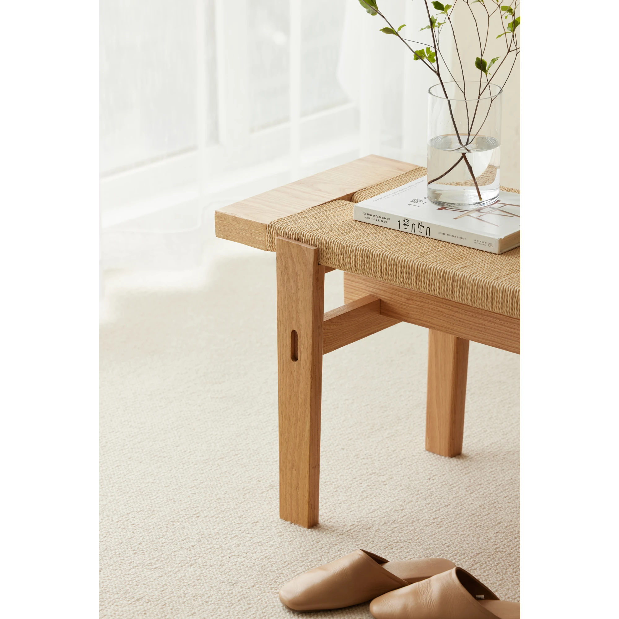 Solidwood Amber Rope Bench, 120cm