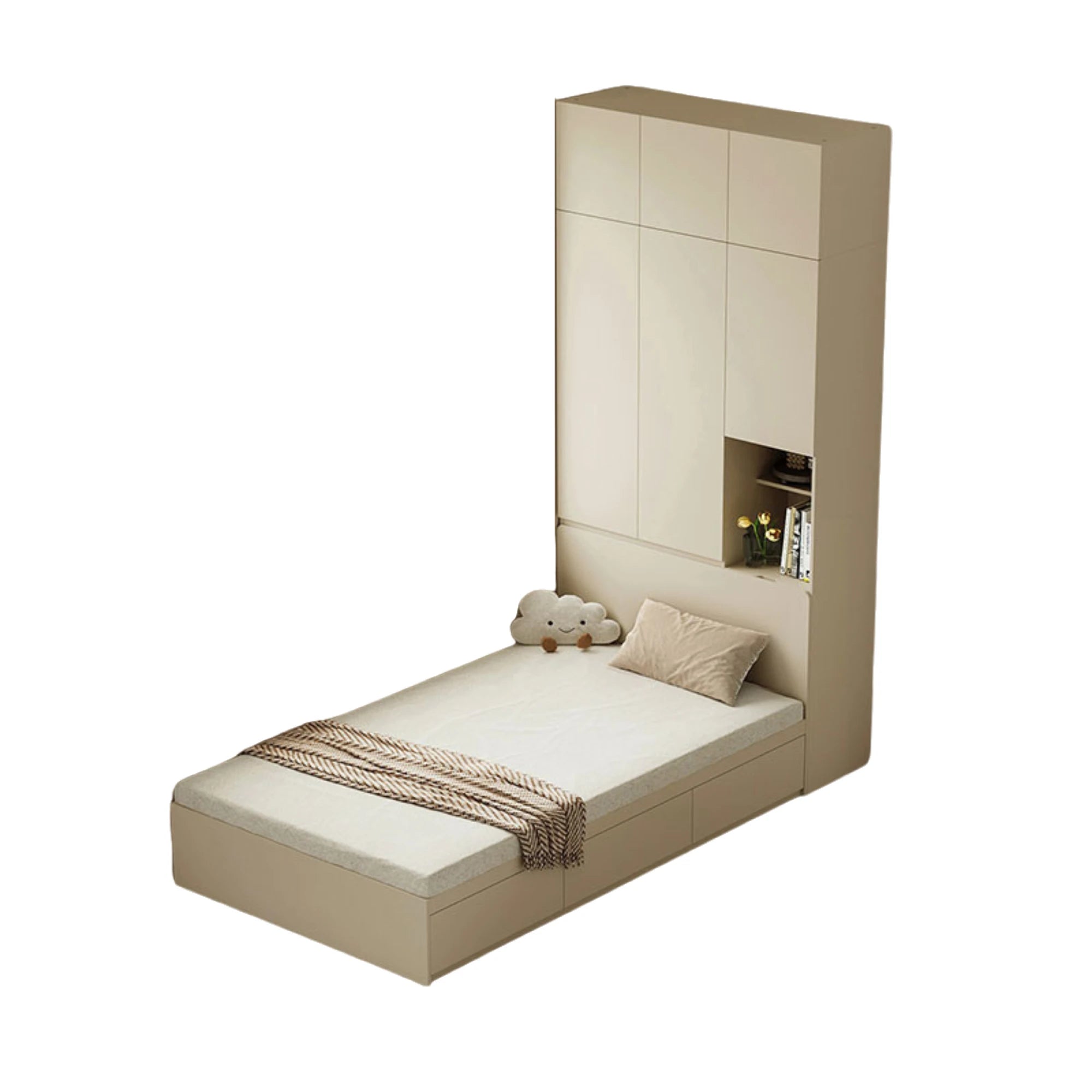 Linspire Lattice Global Double Bed Frame with Drawers and Storage Headboard, 120x243x242cm
