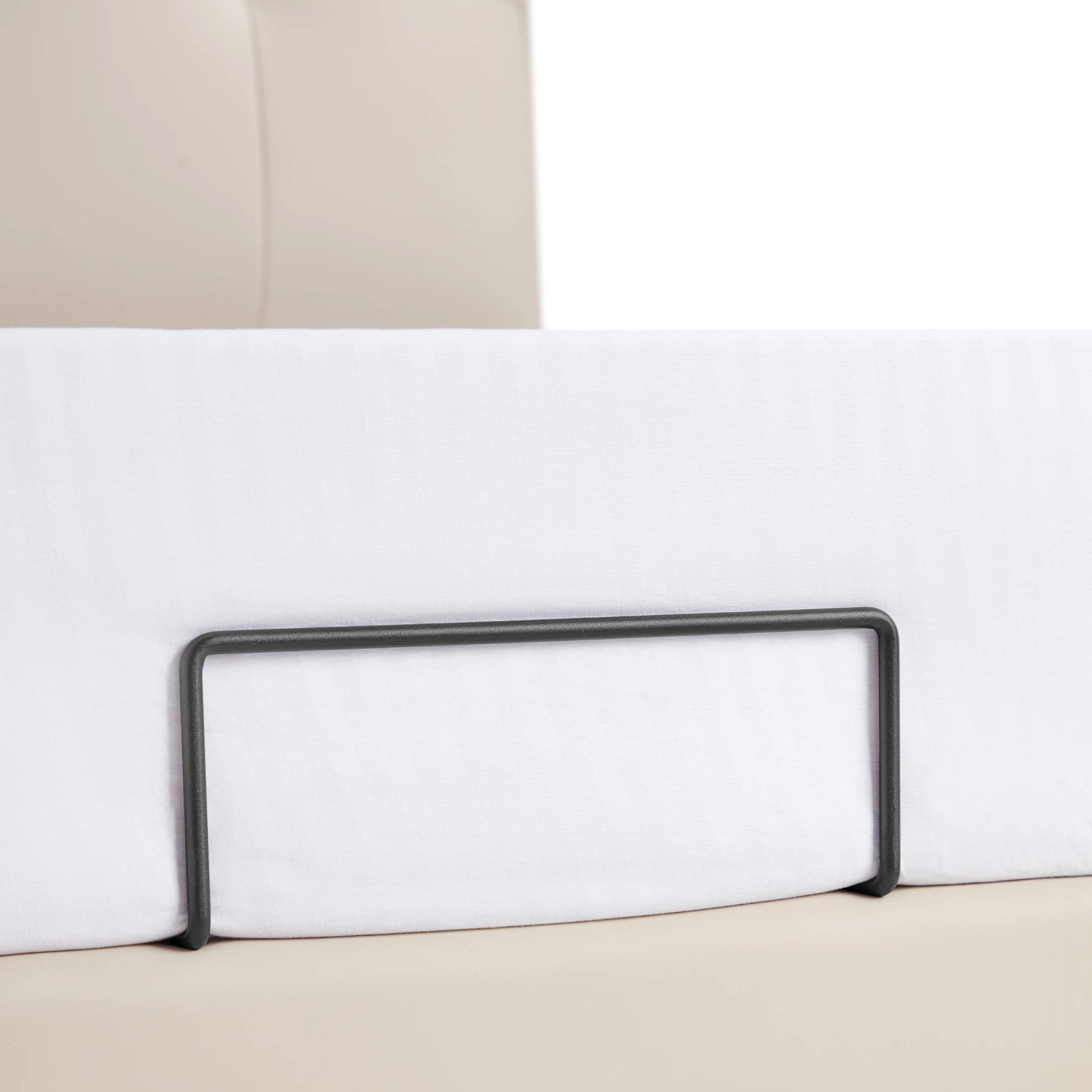 Linspire Radius Bed Frame With Leather Cushion Headboard, White
