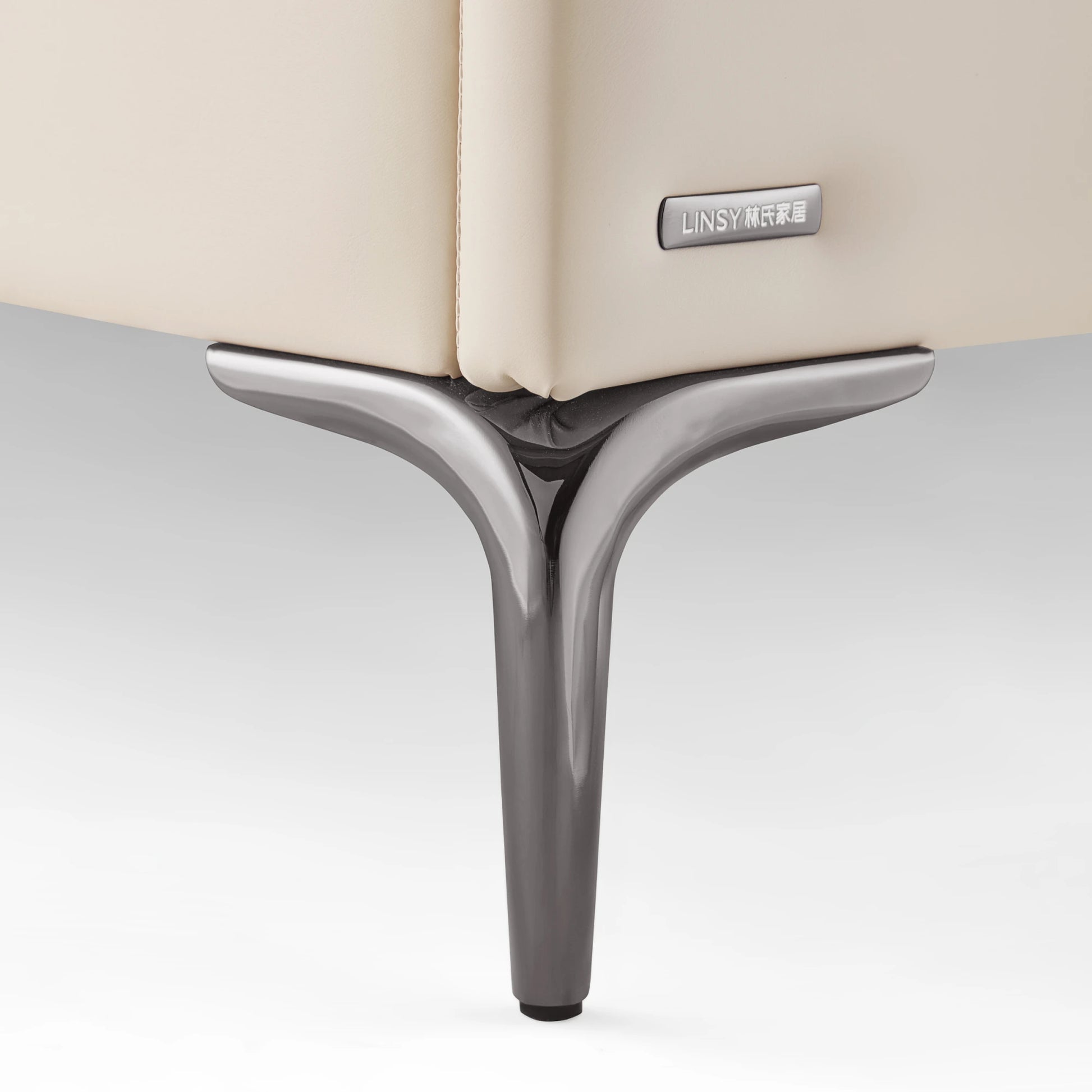 Linspire Radius Bed Frame With Leather Cushion Headboard, White