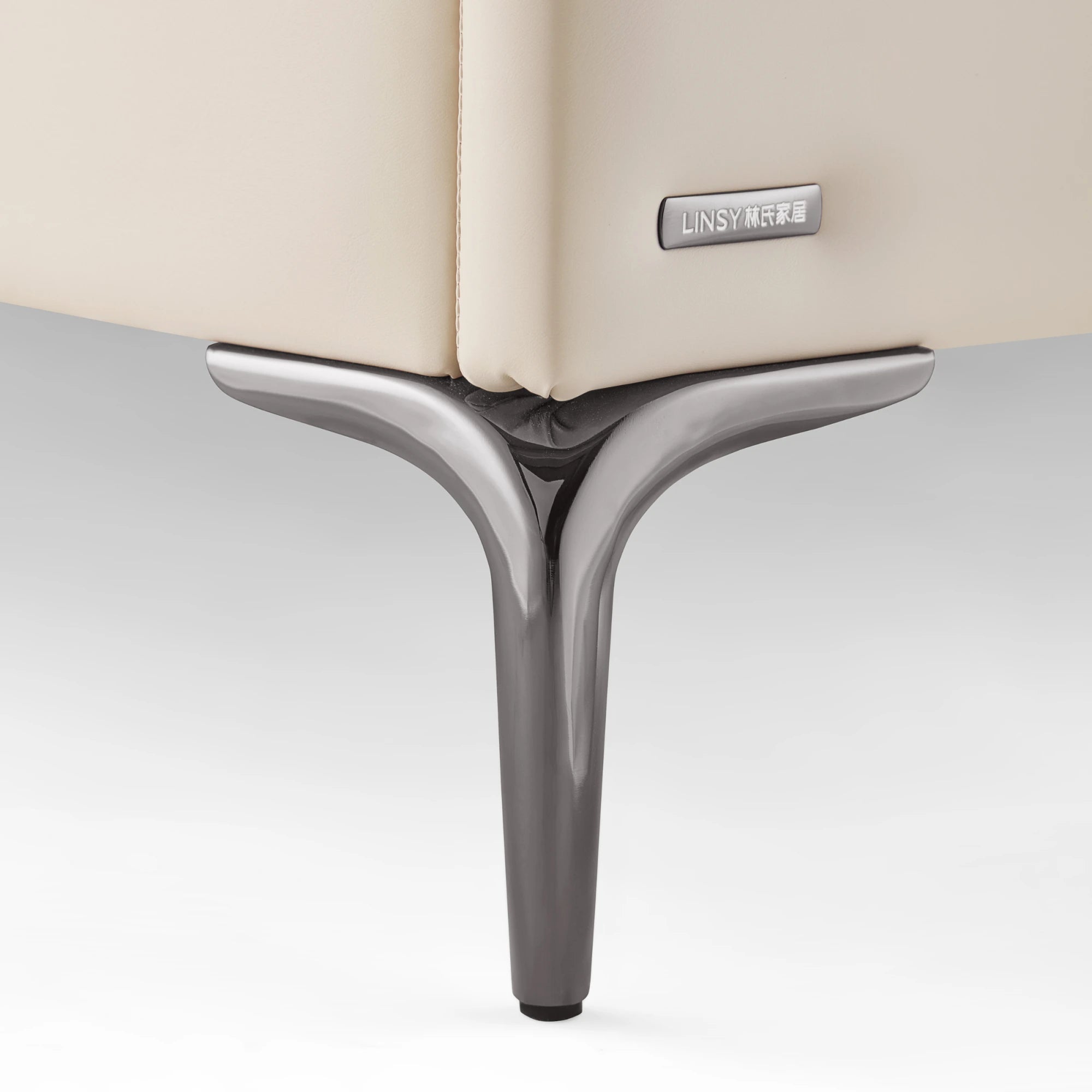 Linspire Radius Bed Frame With Leather Cushion Headboard, White