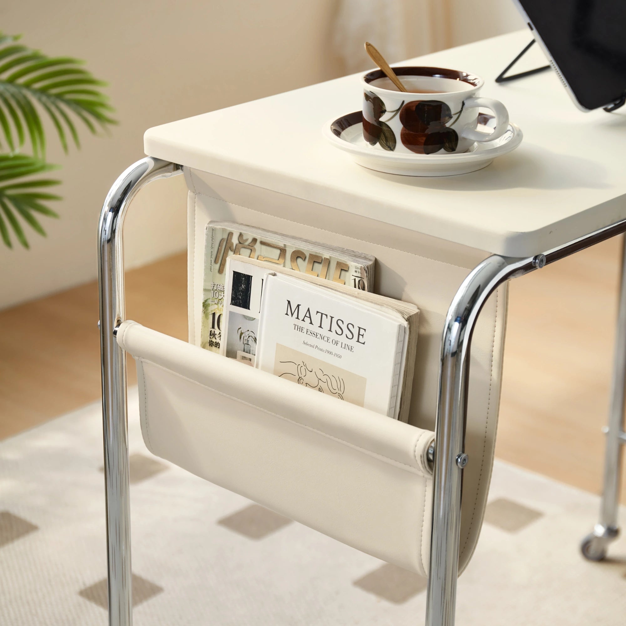 Linspire Trend Office Desk with Casters, Off-White