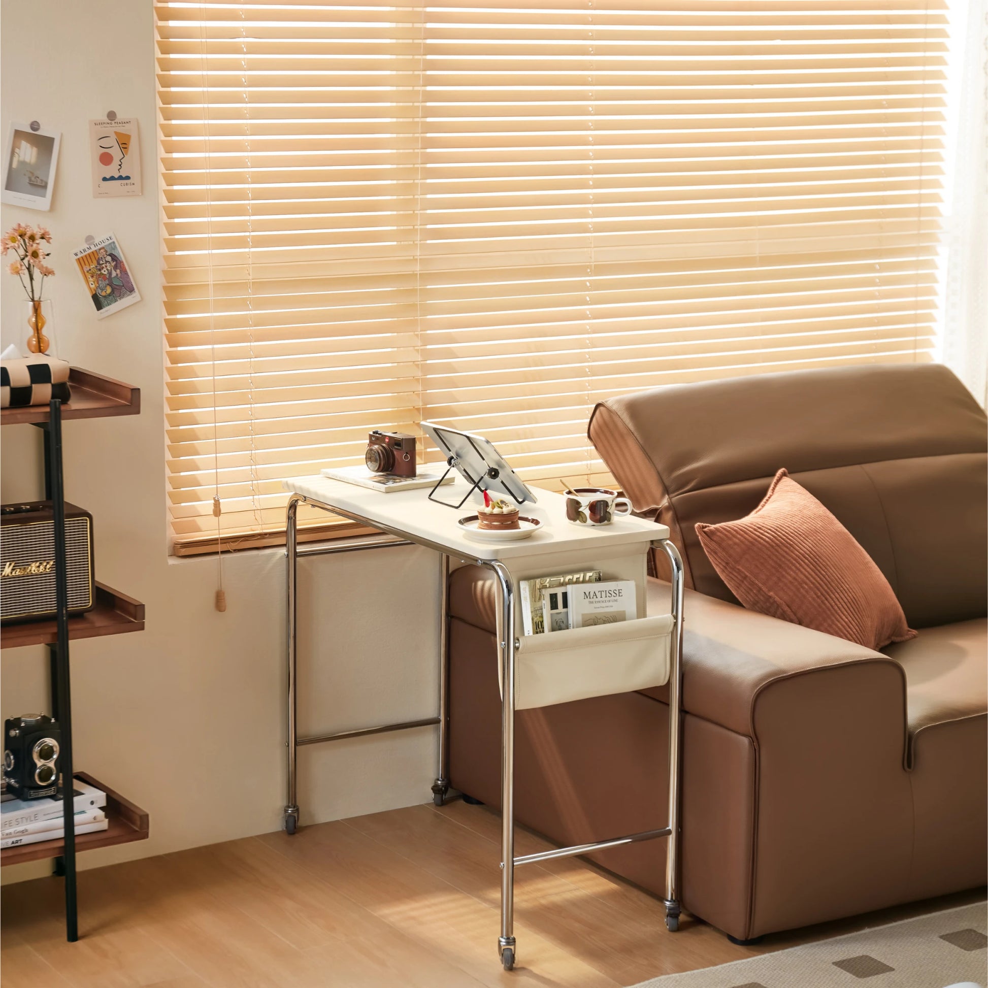 Linspire Trend Office Desk with Casters, Off-White