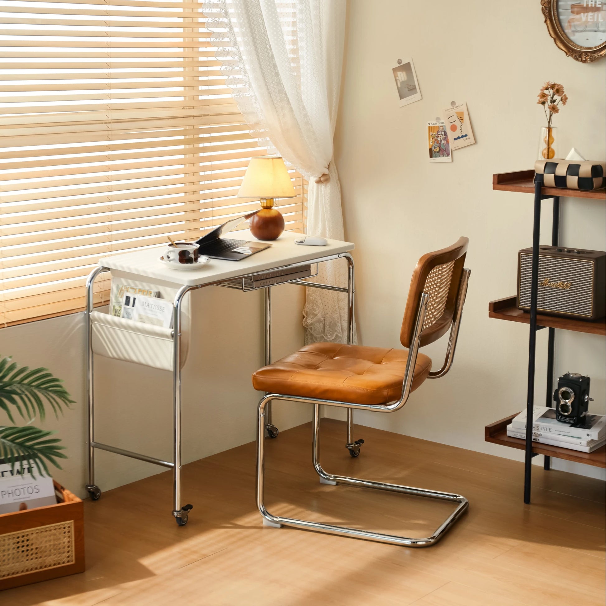 Linspire Trend Office Desk with Casters, Off-White